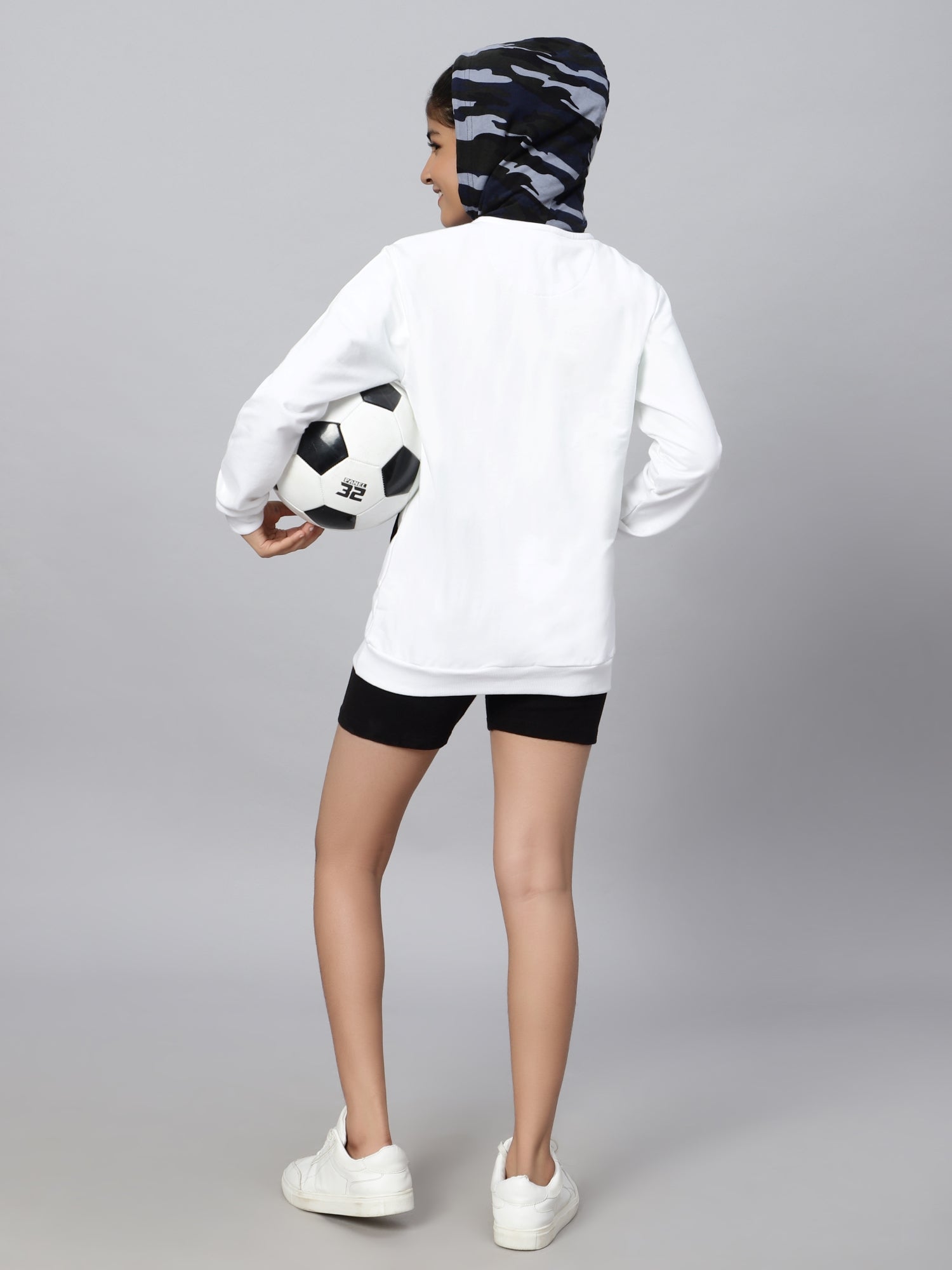 TeenTrums Girls Sweatshirt - street mode - White & Camo