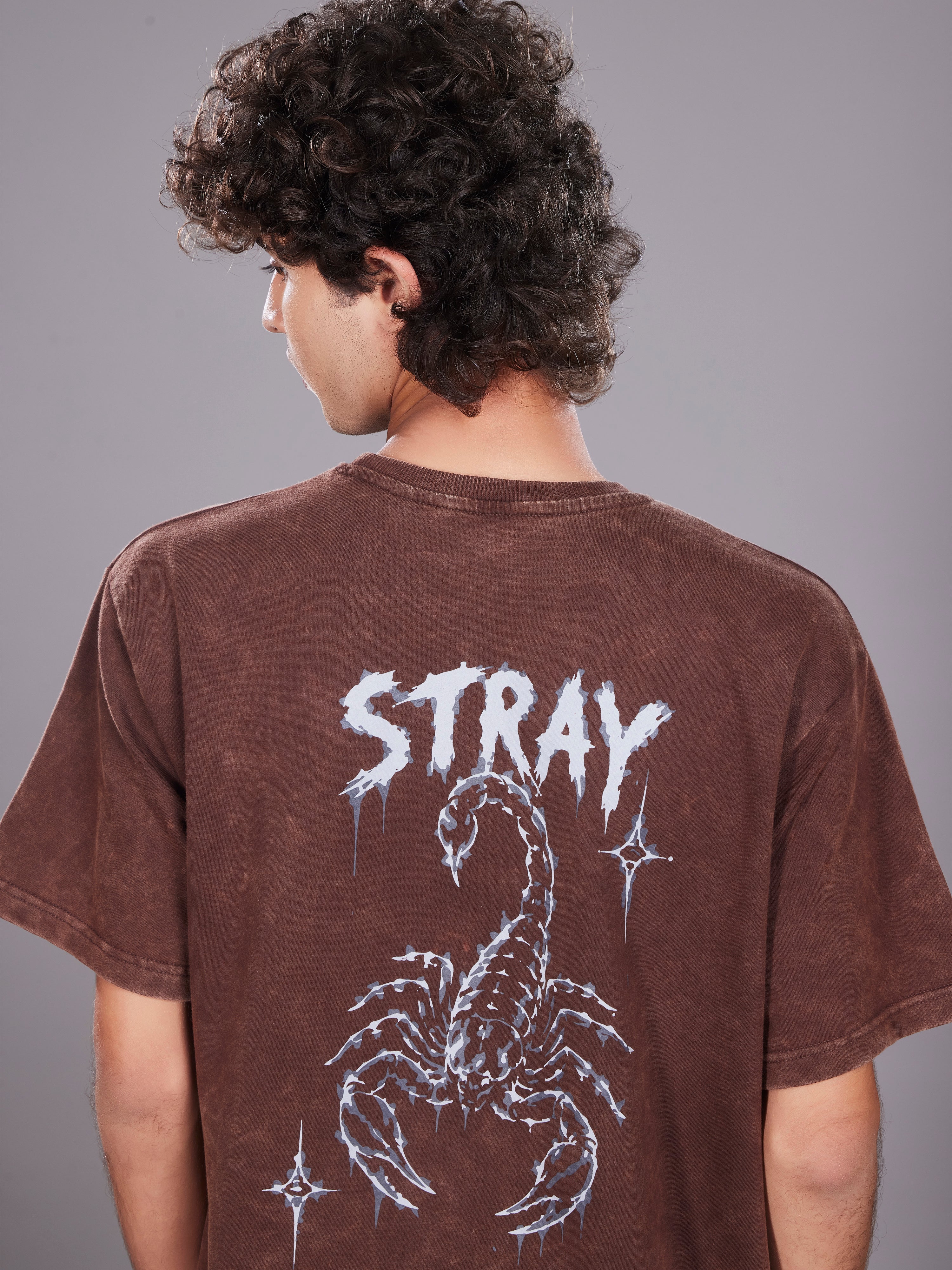 TeenTrums Boys Washed Graphic T-shirt - Brown