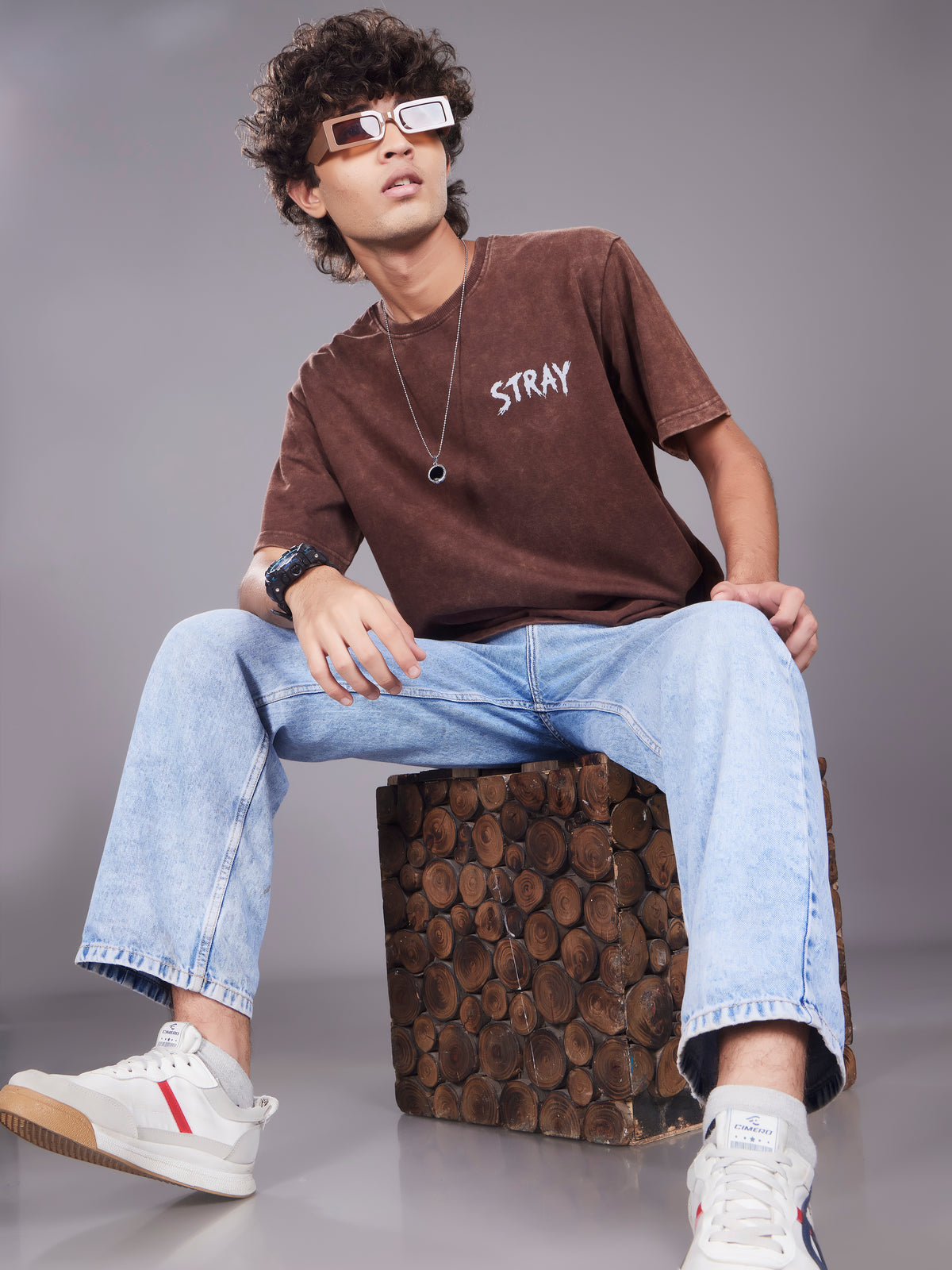 TeenTrums Boys Washed Graphic T-shirt - Brown
