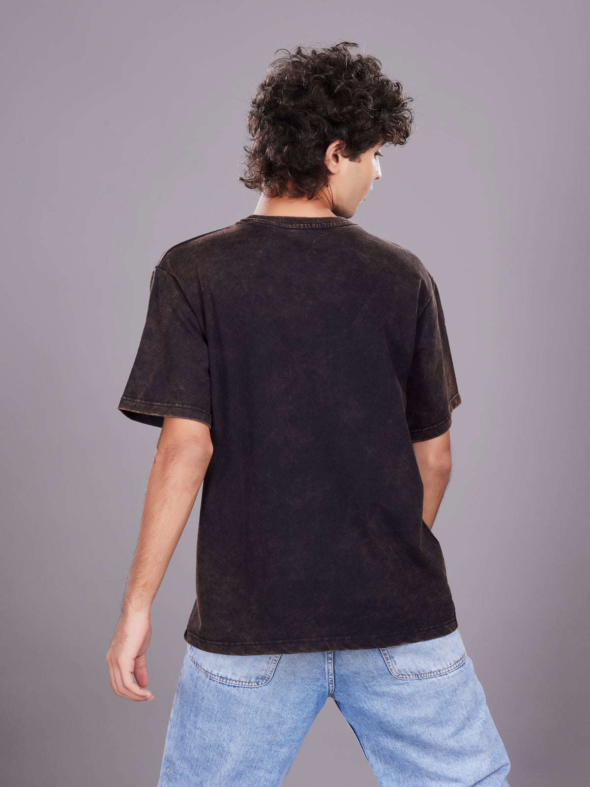 TeenTrums Boys Washed Graphic T-shirt - Black