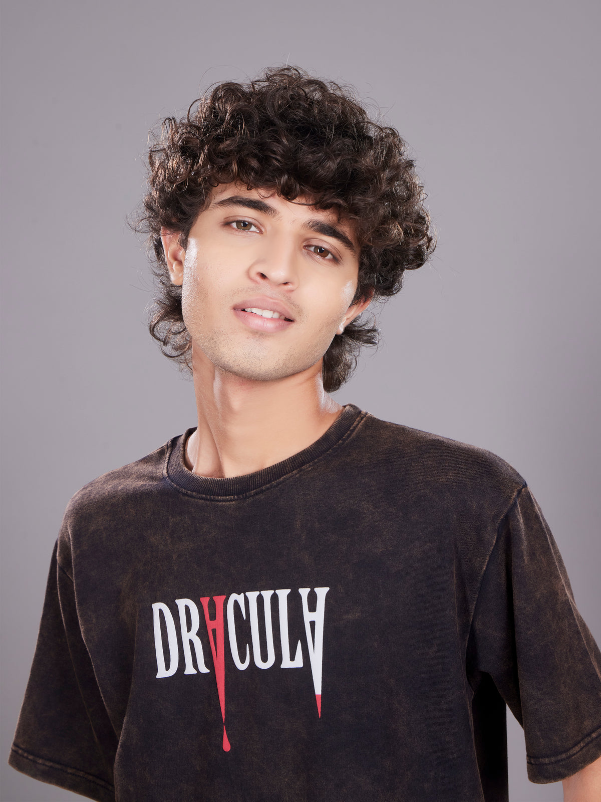 TeenTrums Boys Washed Graphic T-shirt - Black