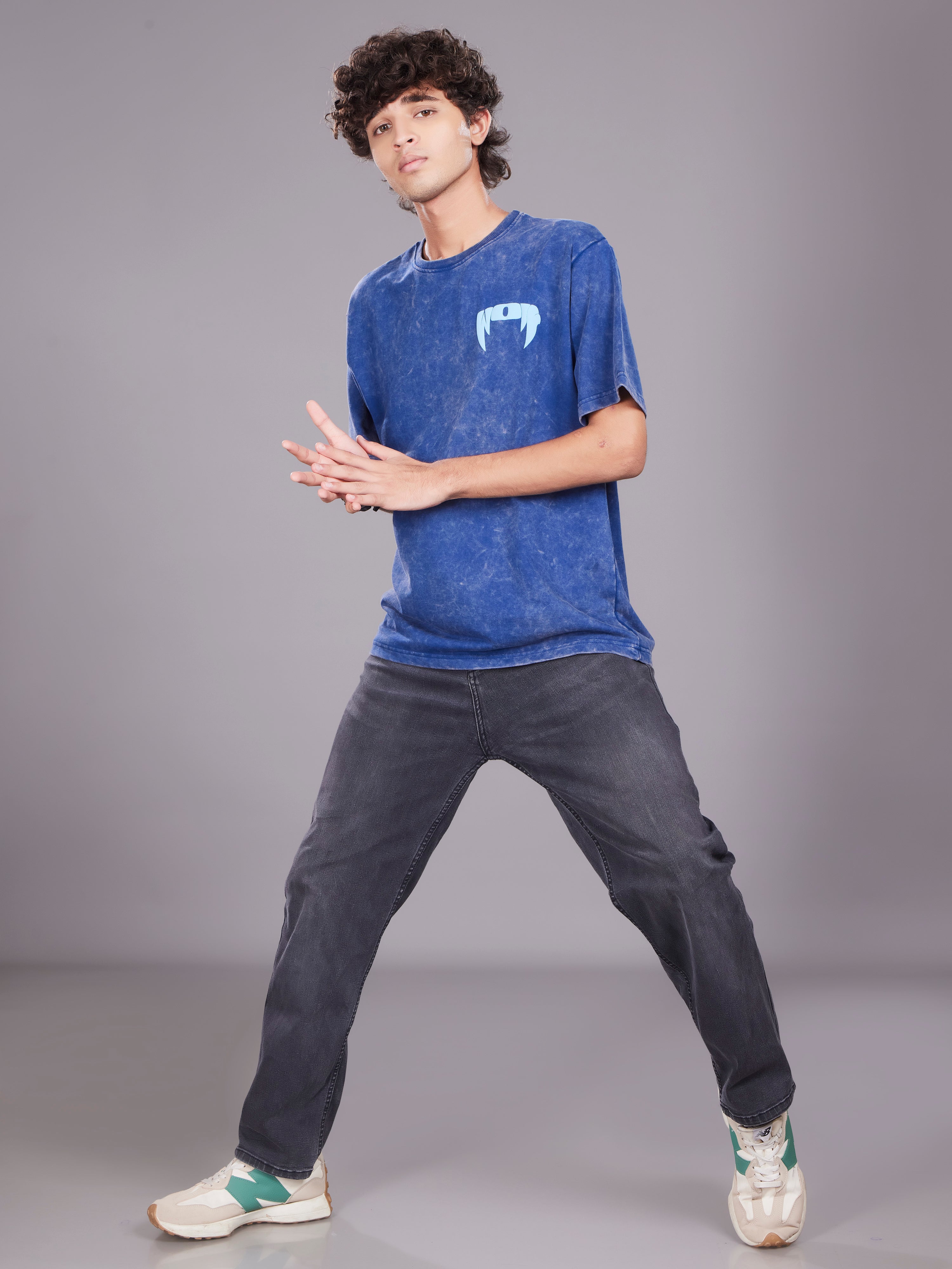 TeenTrums Boys Washed Graphic T-shirt - Navy