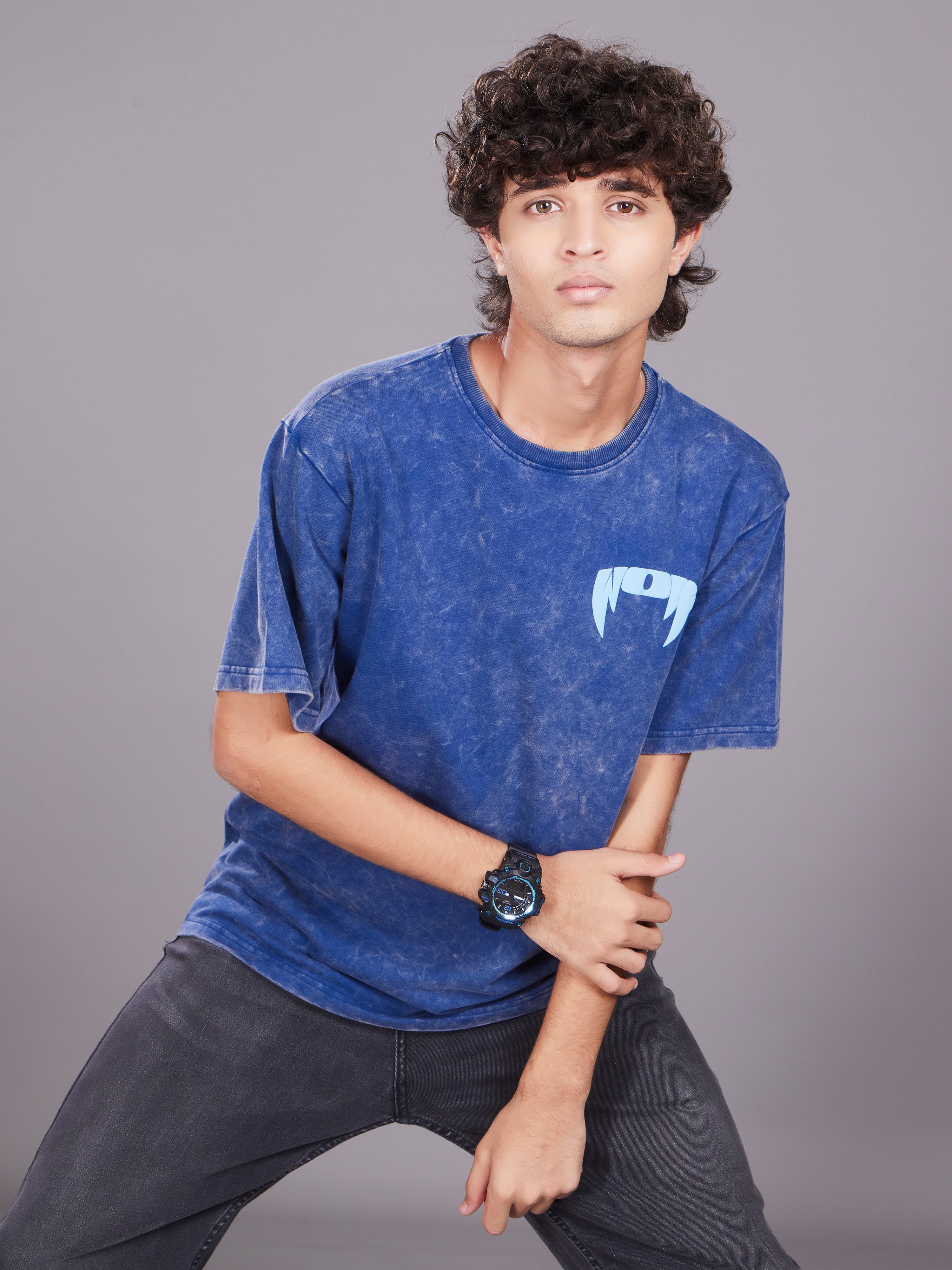 TeenTrums Boys Washed Graphic T-shirt - Navy