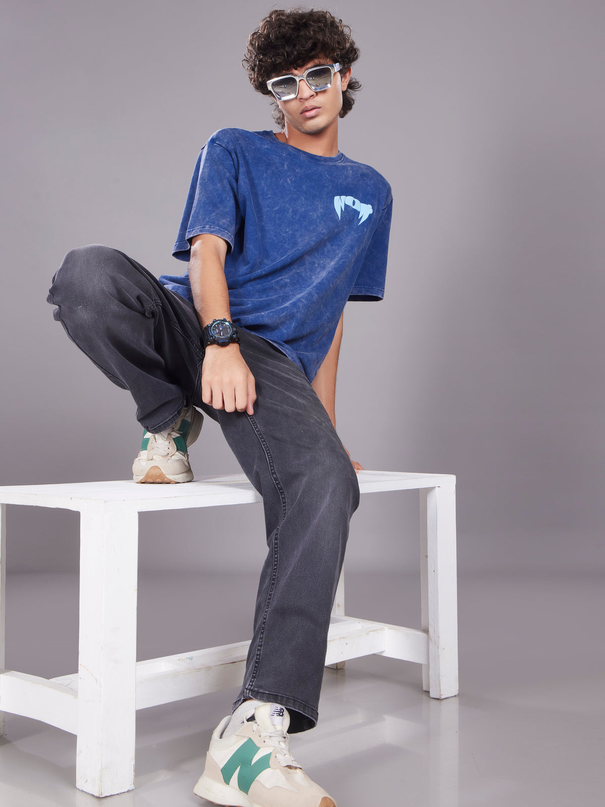 TeenTrums Boys Washed Graphic T-shirt - Navy