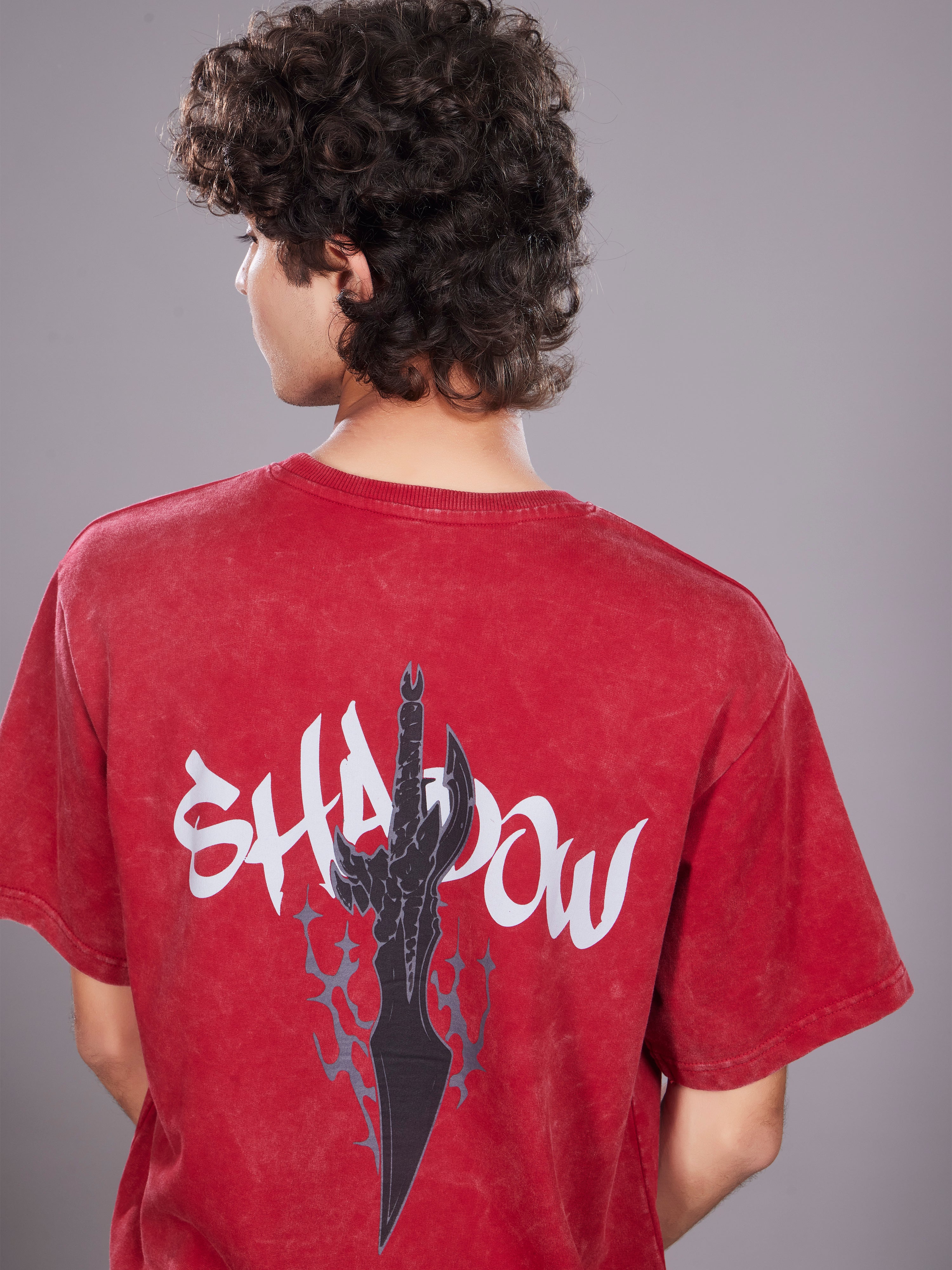 TeenTrums Boys Washed Graphic T-shirt - Red