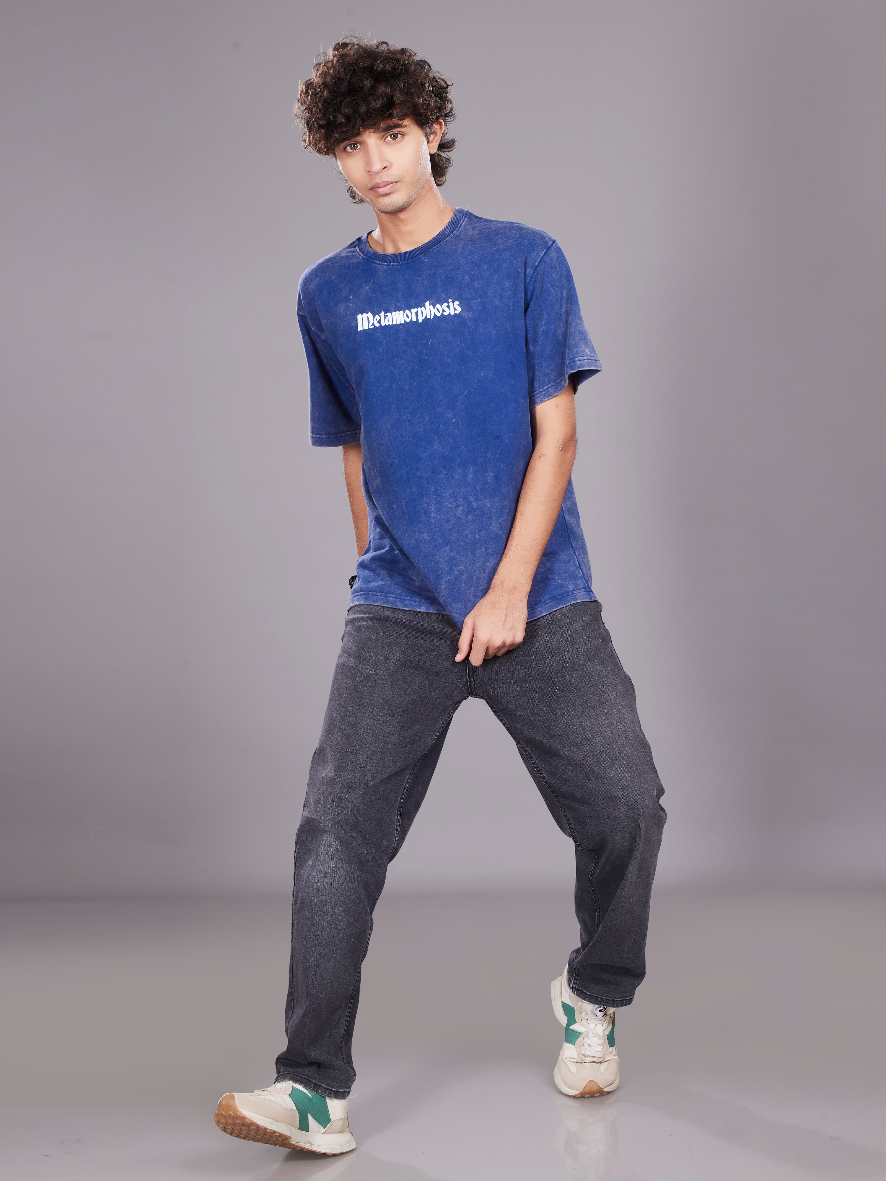 TeenTrums Boys Washed Graphic T-shirt - Navy