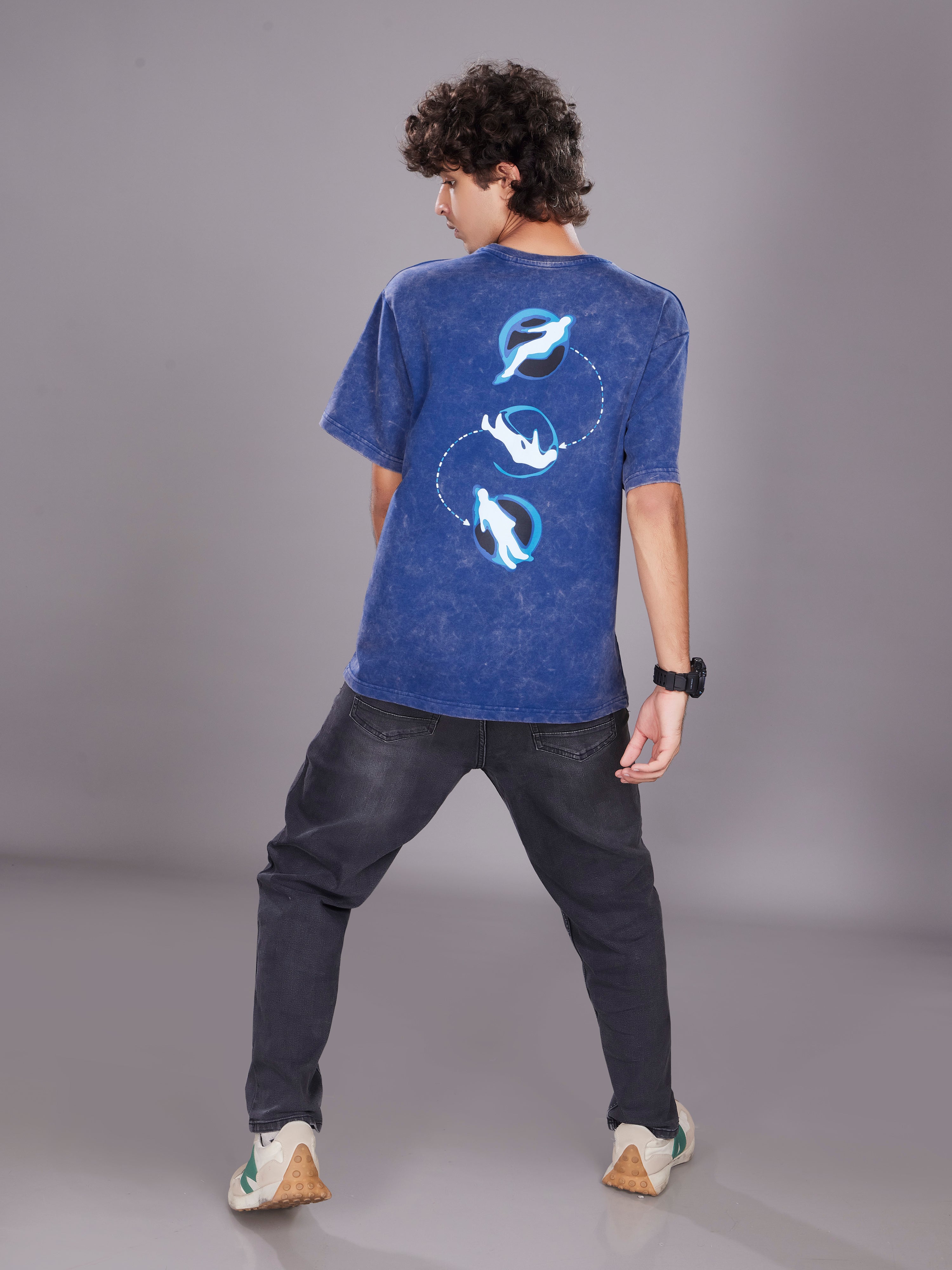 TeenTrums Boys Washed Graphic T-shirt - Navy