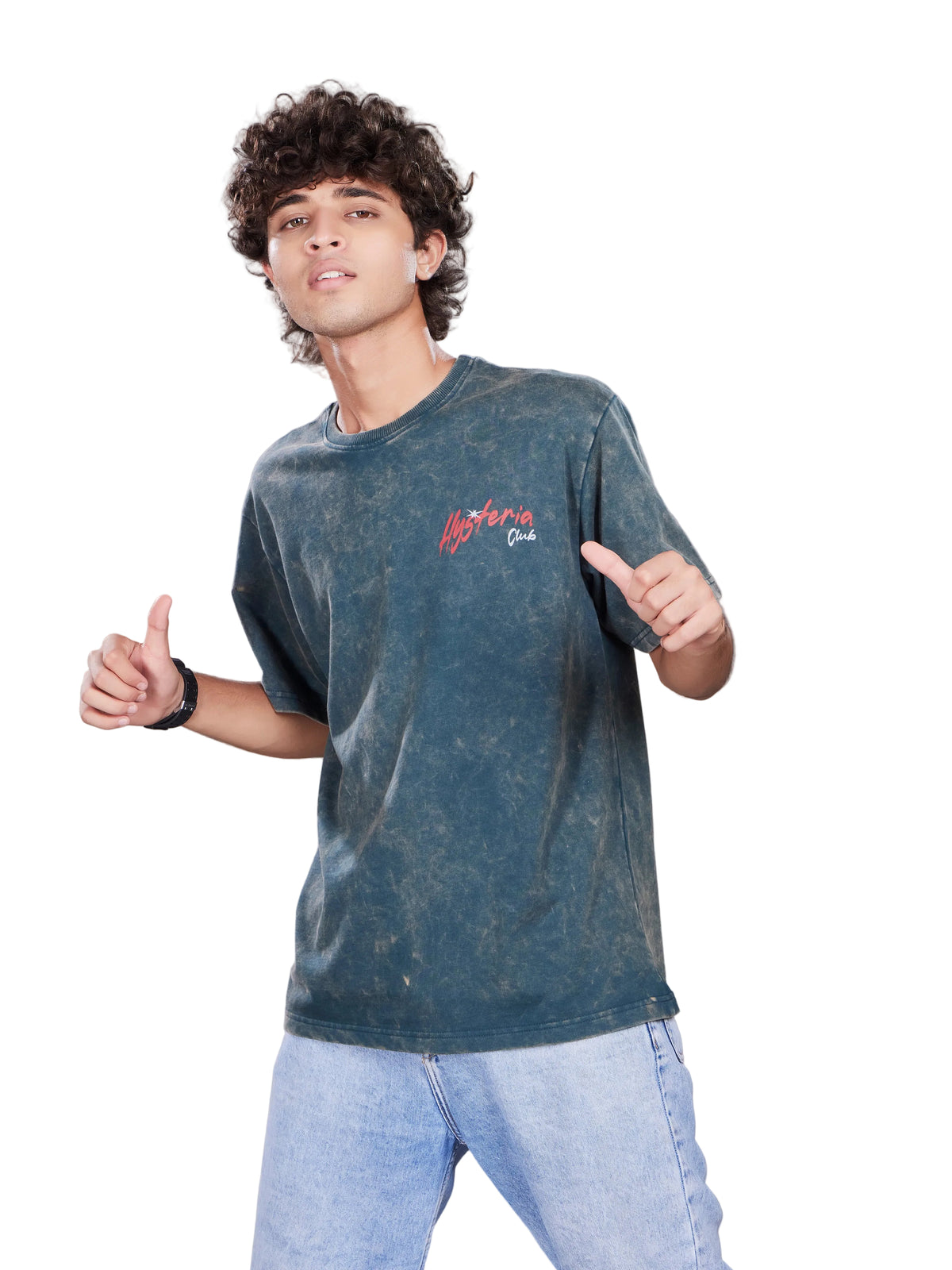 TeenTrums Boys Washed Graphic T-shirt - Olive