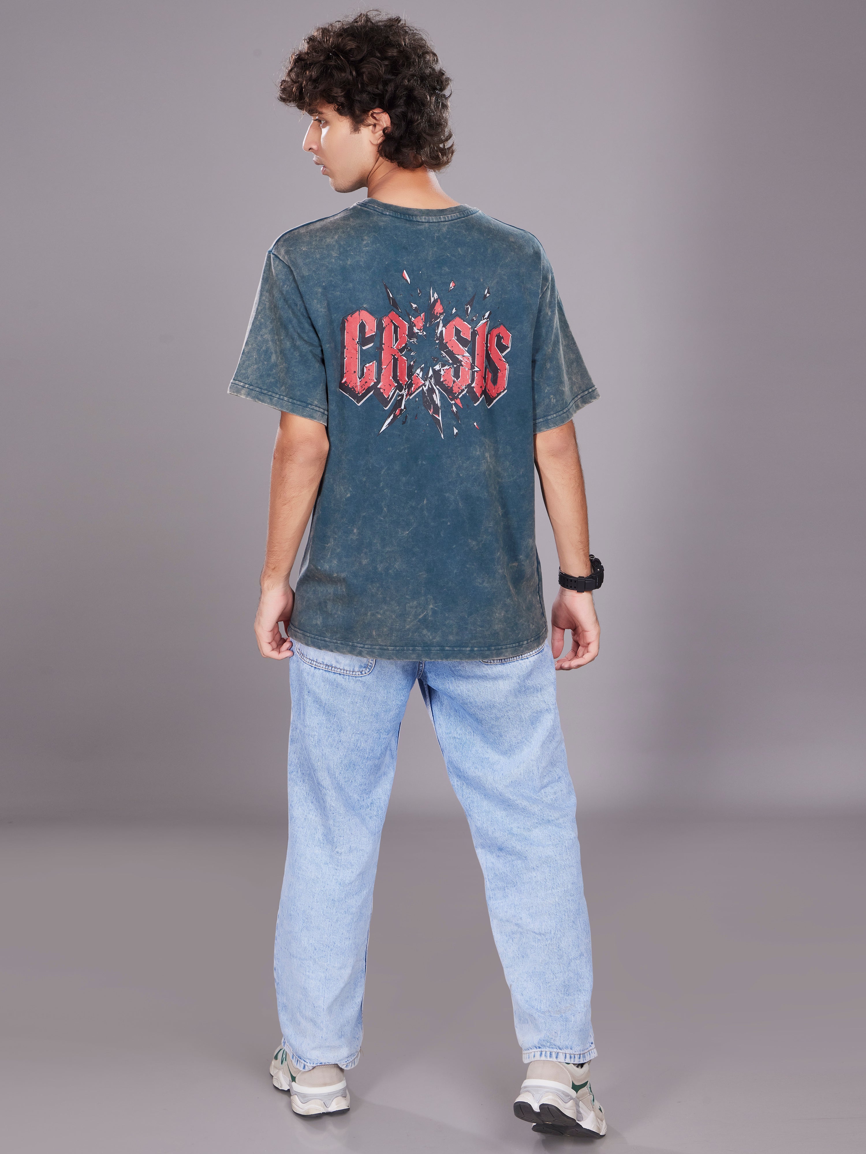 TeenTrums Boys Washed Graphic T-shirt - Olive