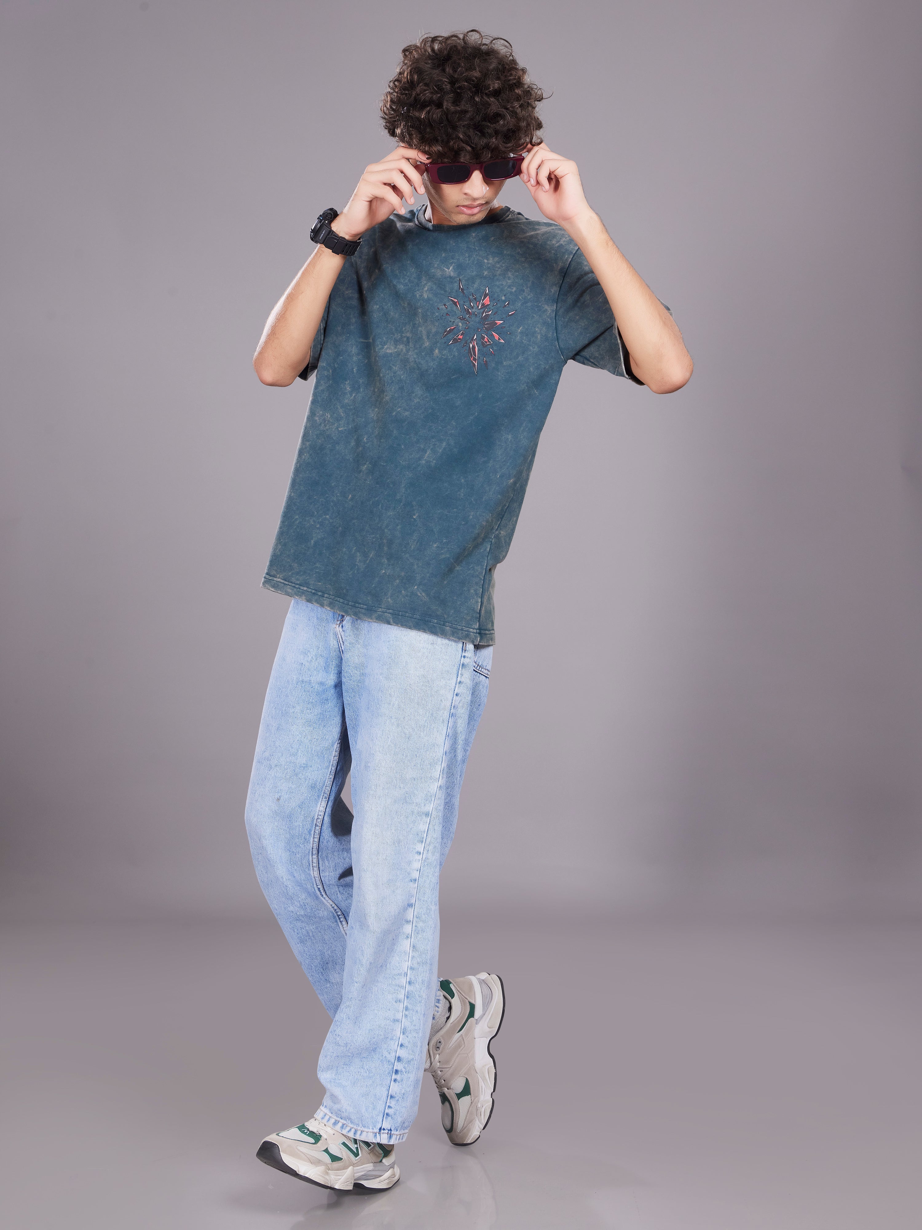 TeenTrums Boys Washed Graphic T-shirt - Olive