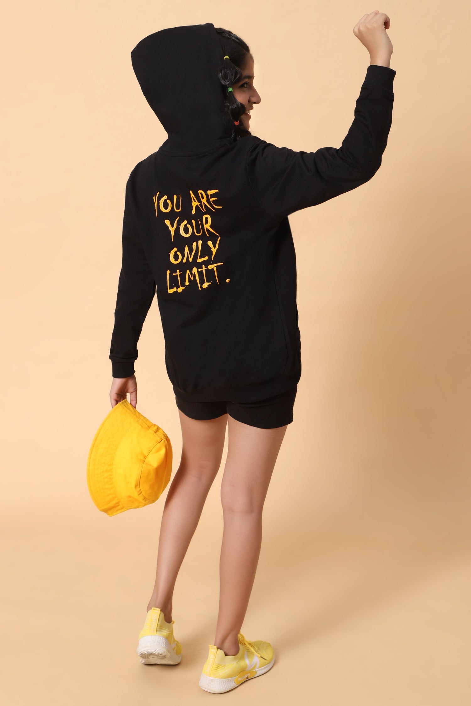 TeenTrums Girls Sweatshirt - you are your only limit puff print - Black