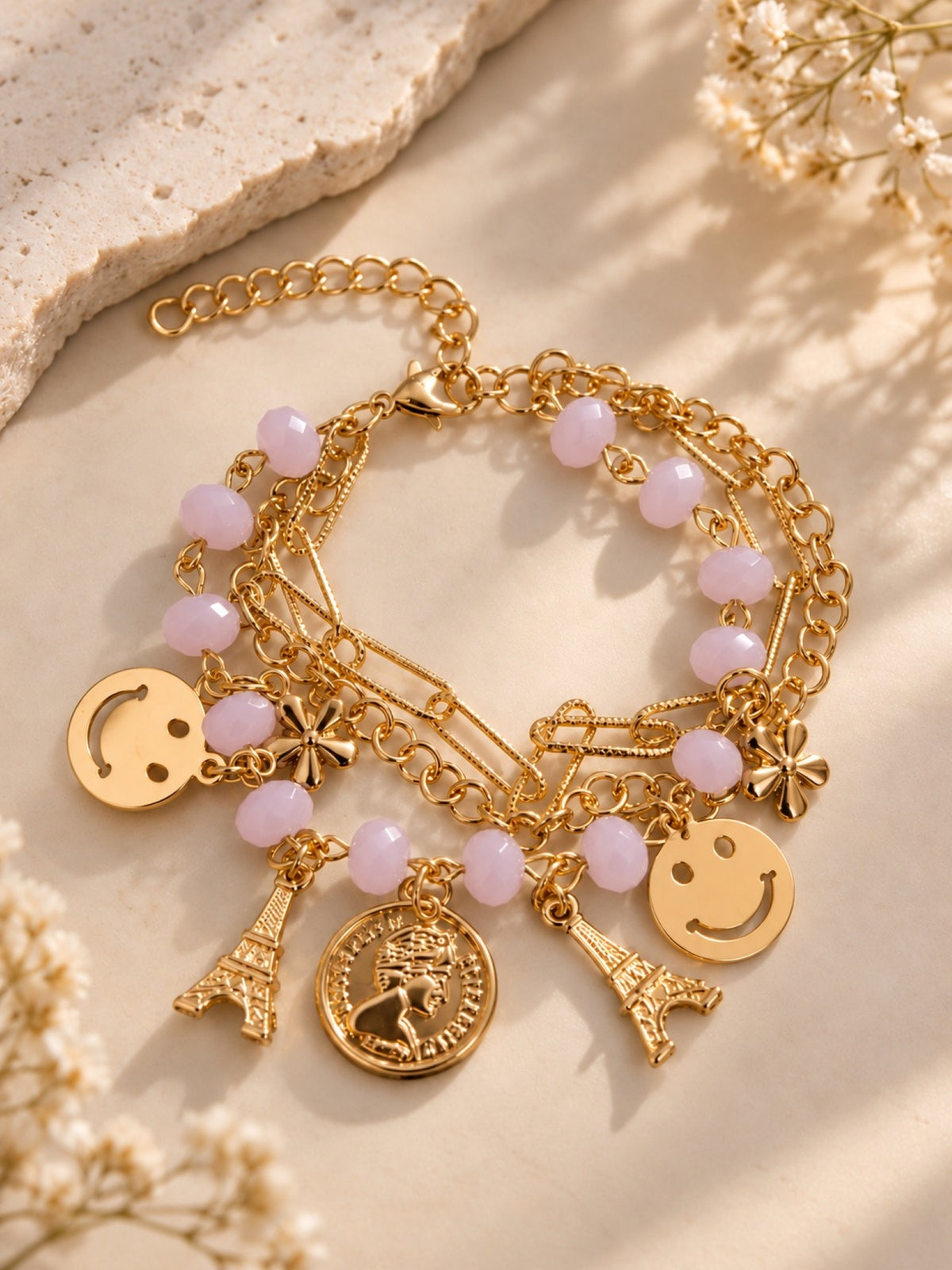 Girls Multi Layered Bracelet - Pink