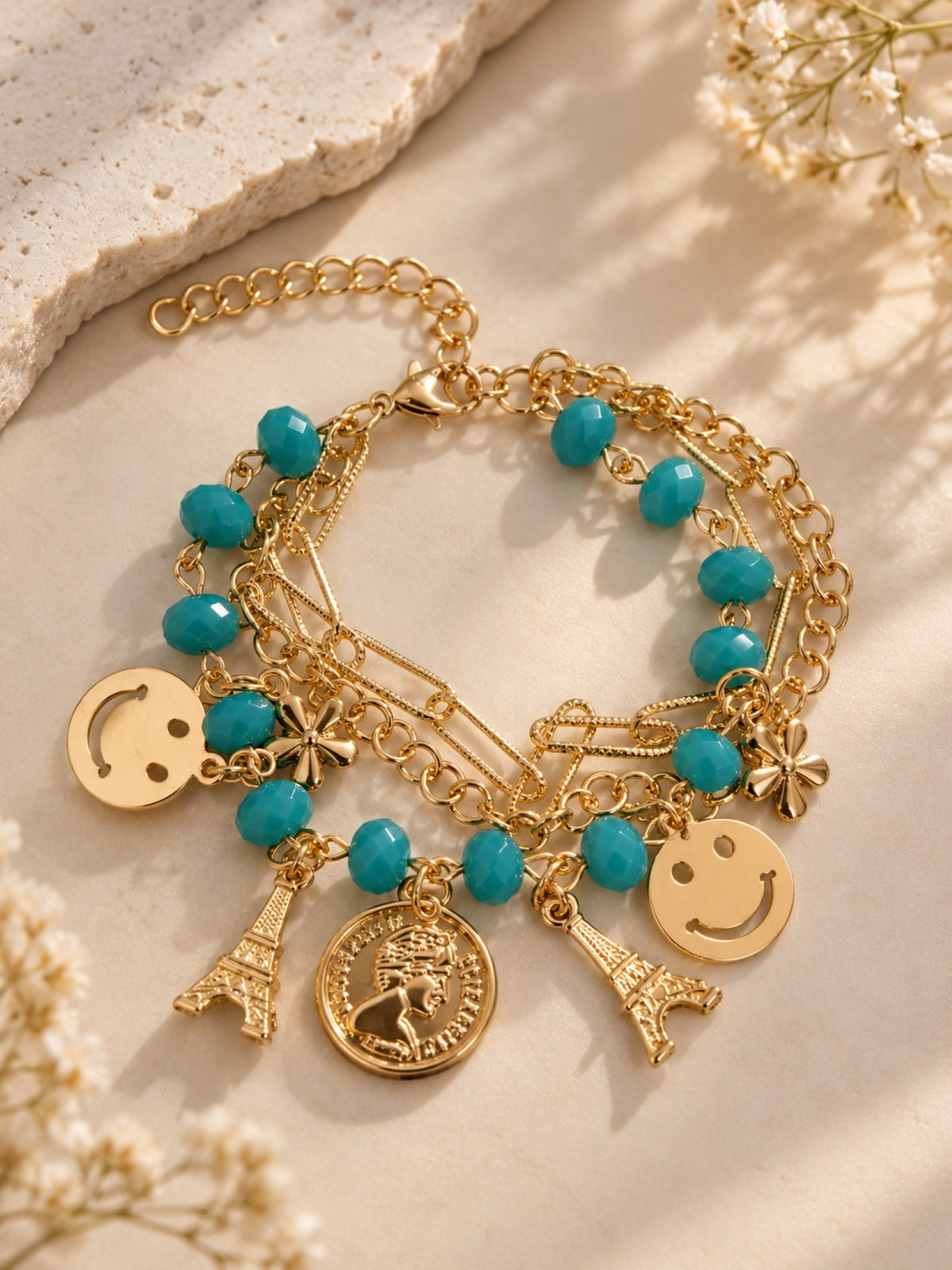 Girls Multi Layered Bracelet - Teal