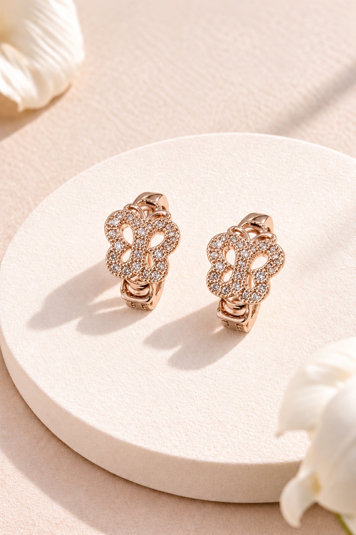 Gold Crystal Earrings- Butterfly