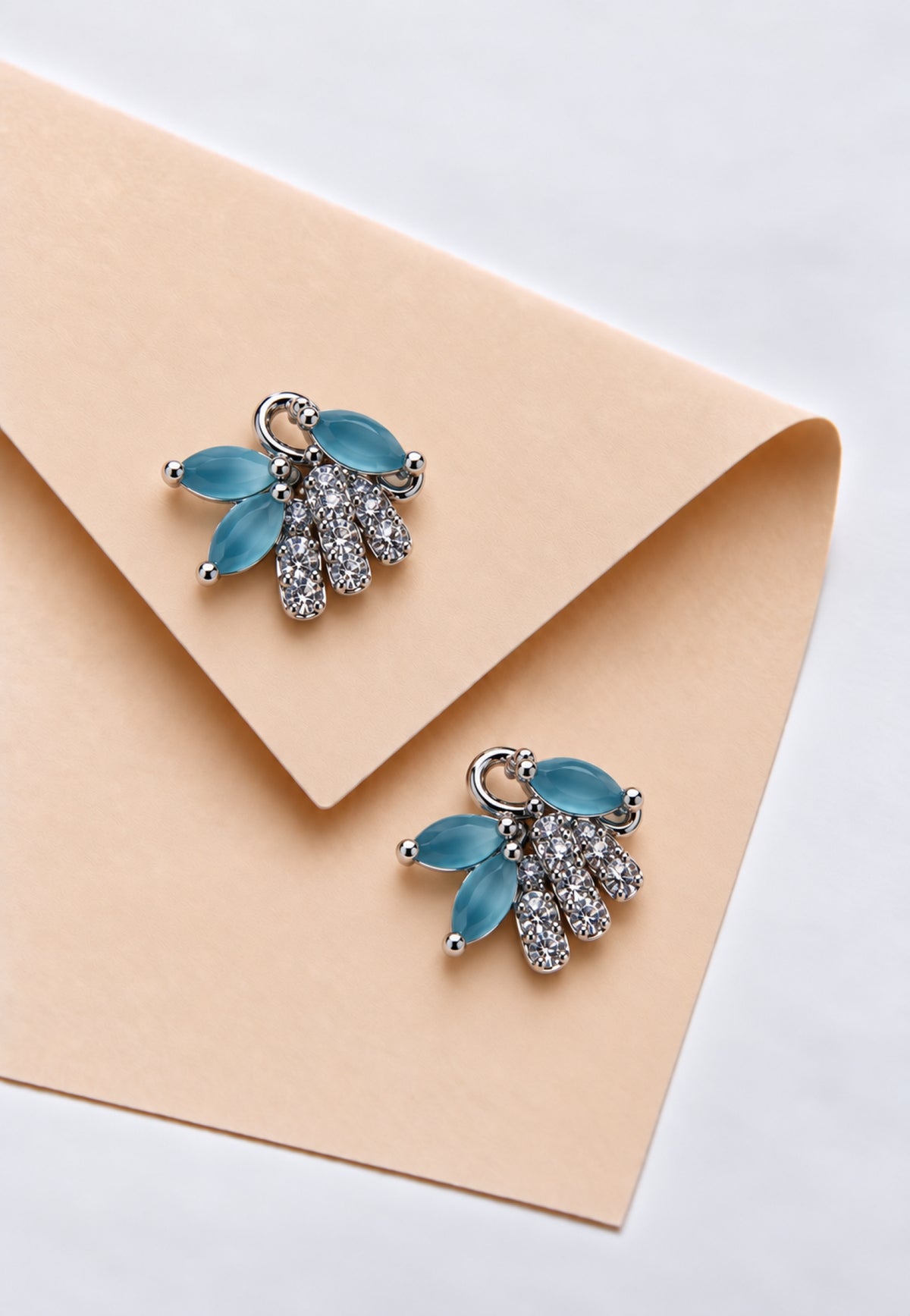 Crystal Cascade Earrings- Azure Blue