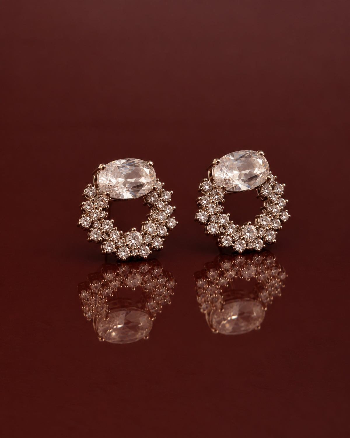 Crystal Hoop Earrings- Clear