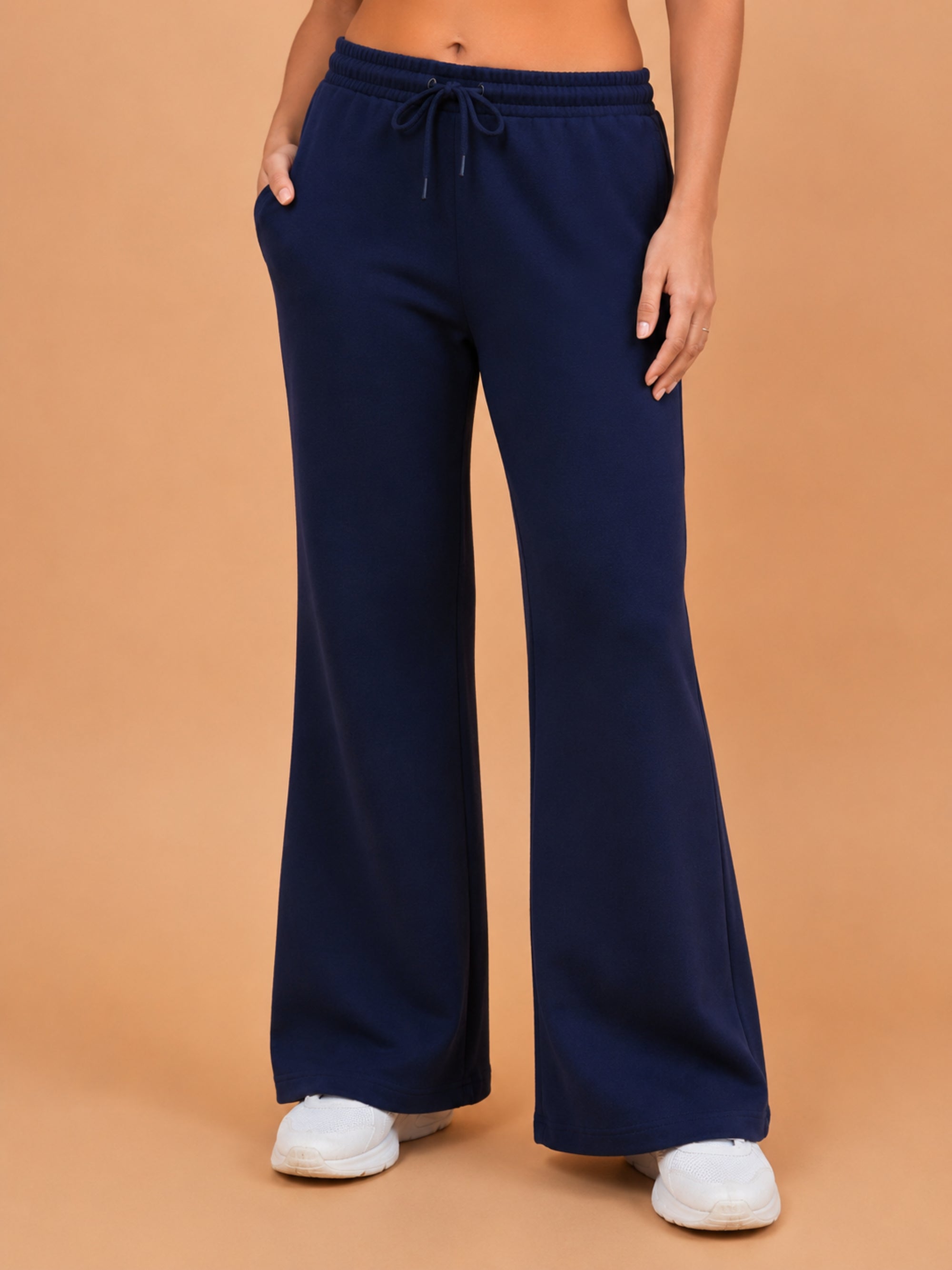 Girls Bootcut Trackpants - Navy