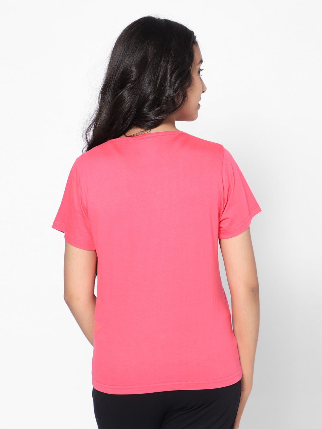 TeenTrums Pack of 3- Girls T-Shirt Regular Fit Half Sleeves 100% Cotton Comfortable Tshirt - Dark Pink/ White/ Lime