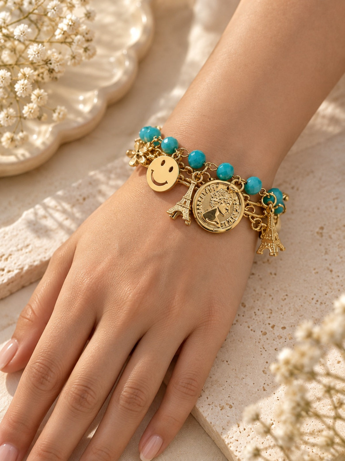 Girls Multi Layered Bracelet - Teal