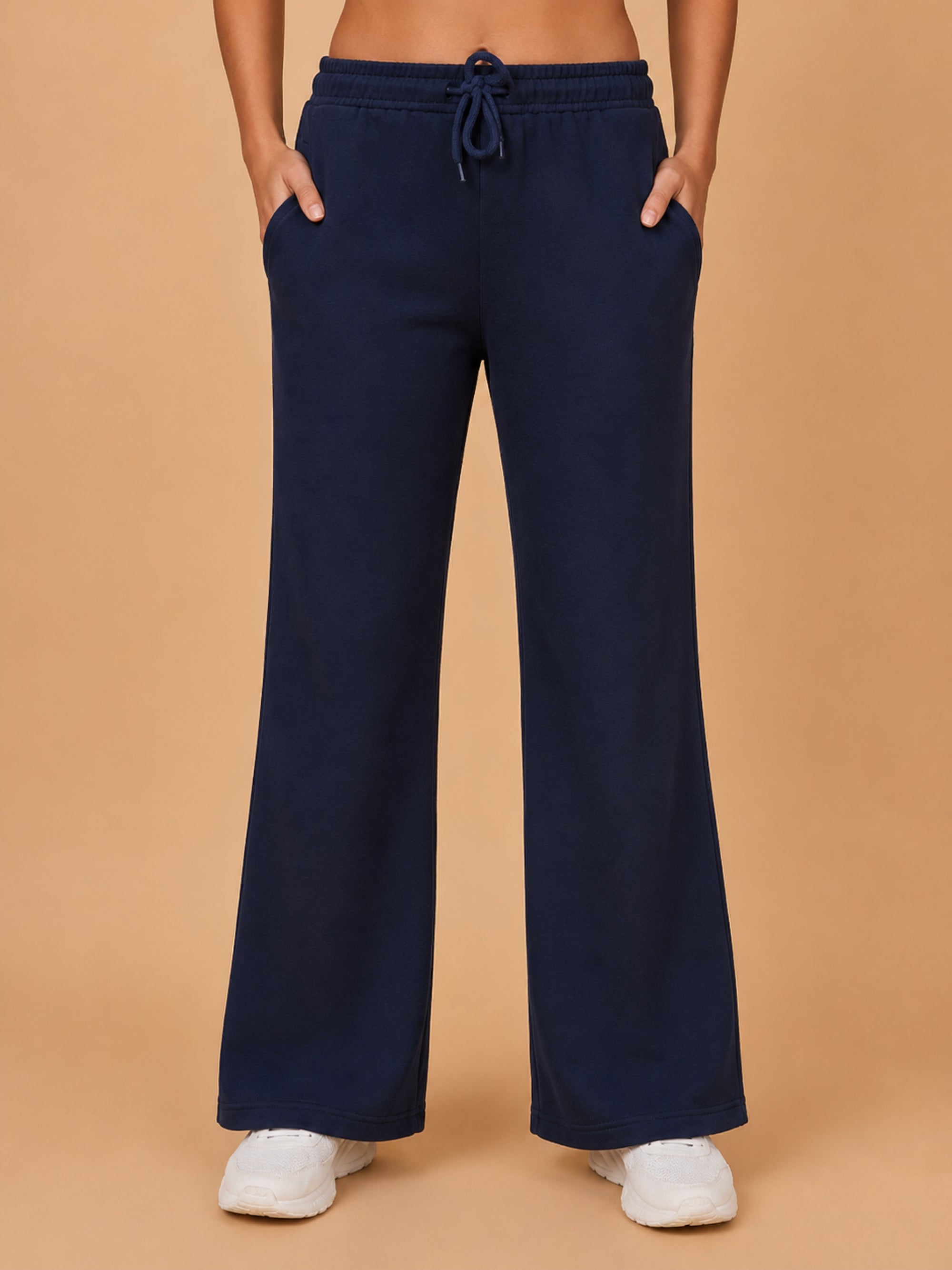 Girls Bootcut Trackpants - Navy