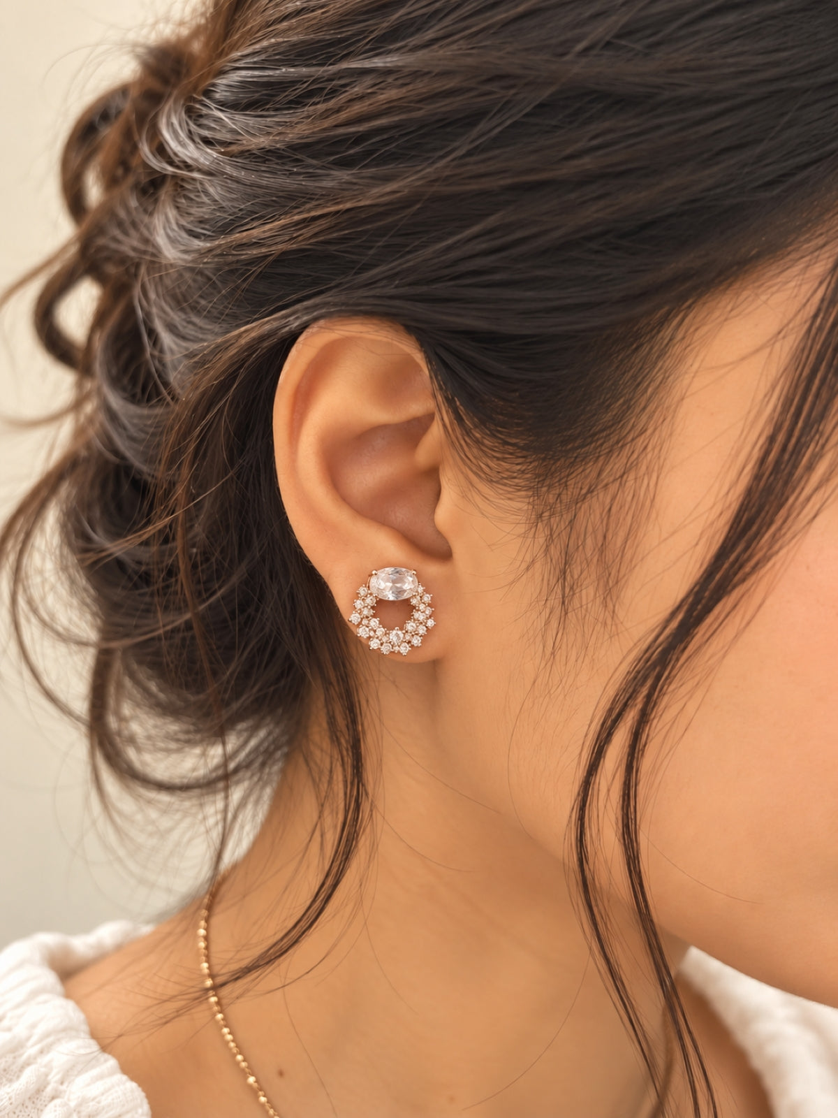 Crystal Hoop Earrings- Clear