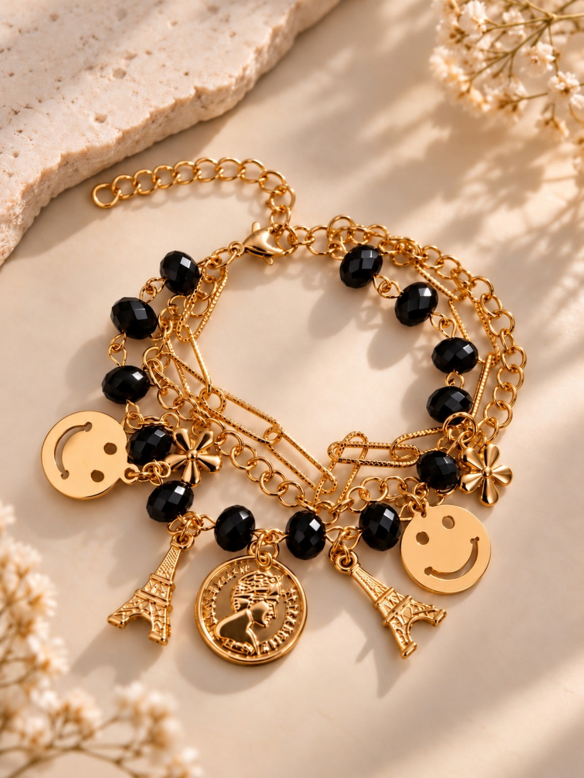 Girls Multi Layered Bracelet - Black