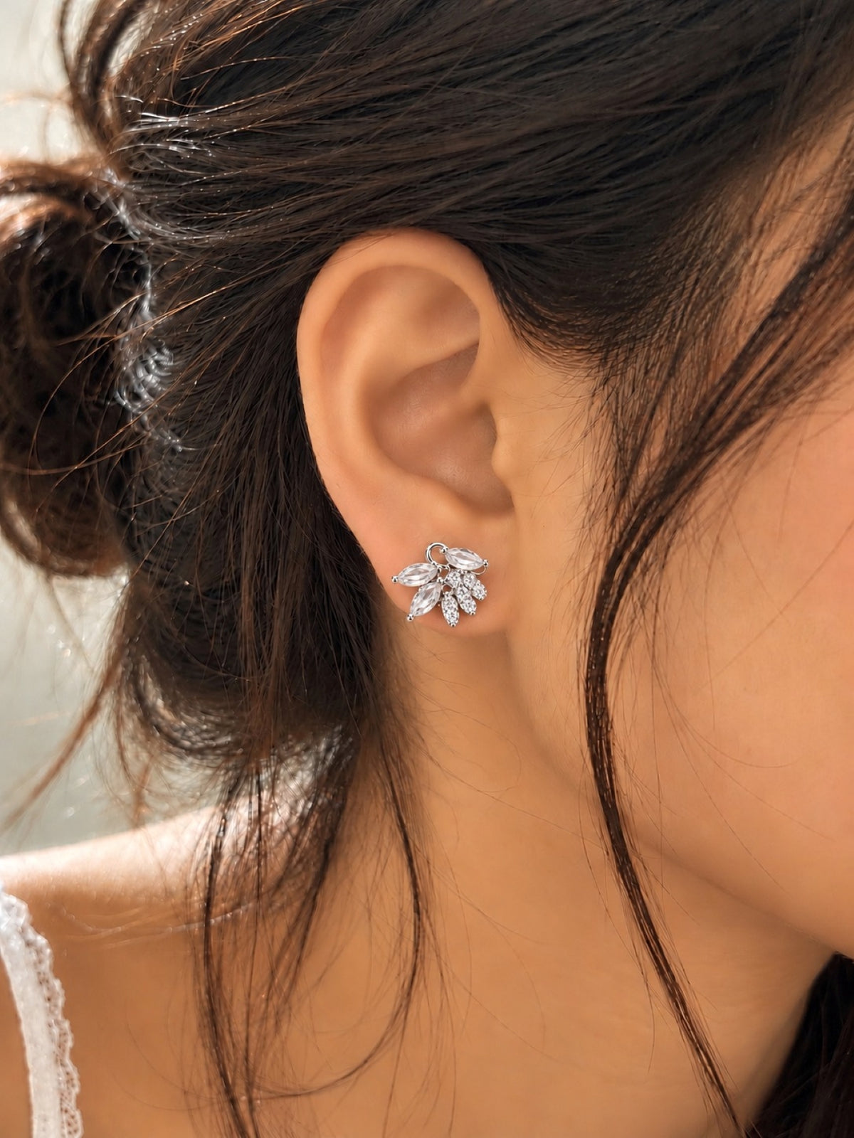 Crystal Cascade Earrings- Clear