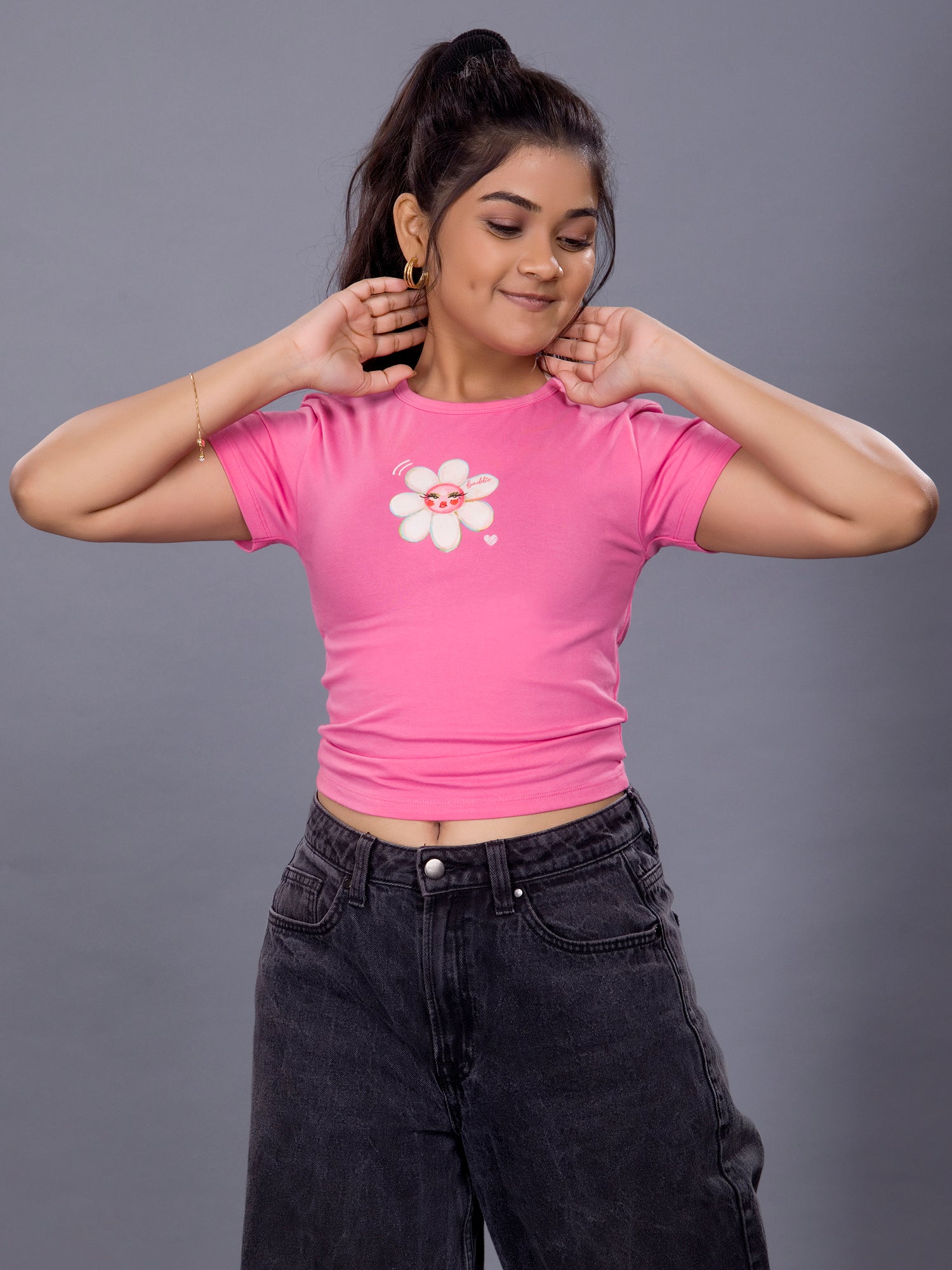 Girls Blush Bloom Baby Tee - Pink