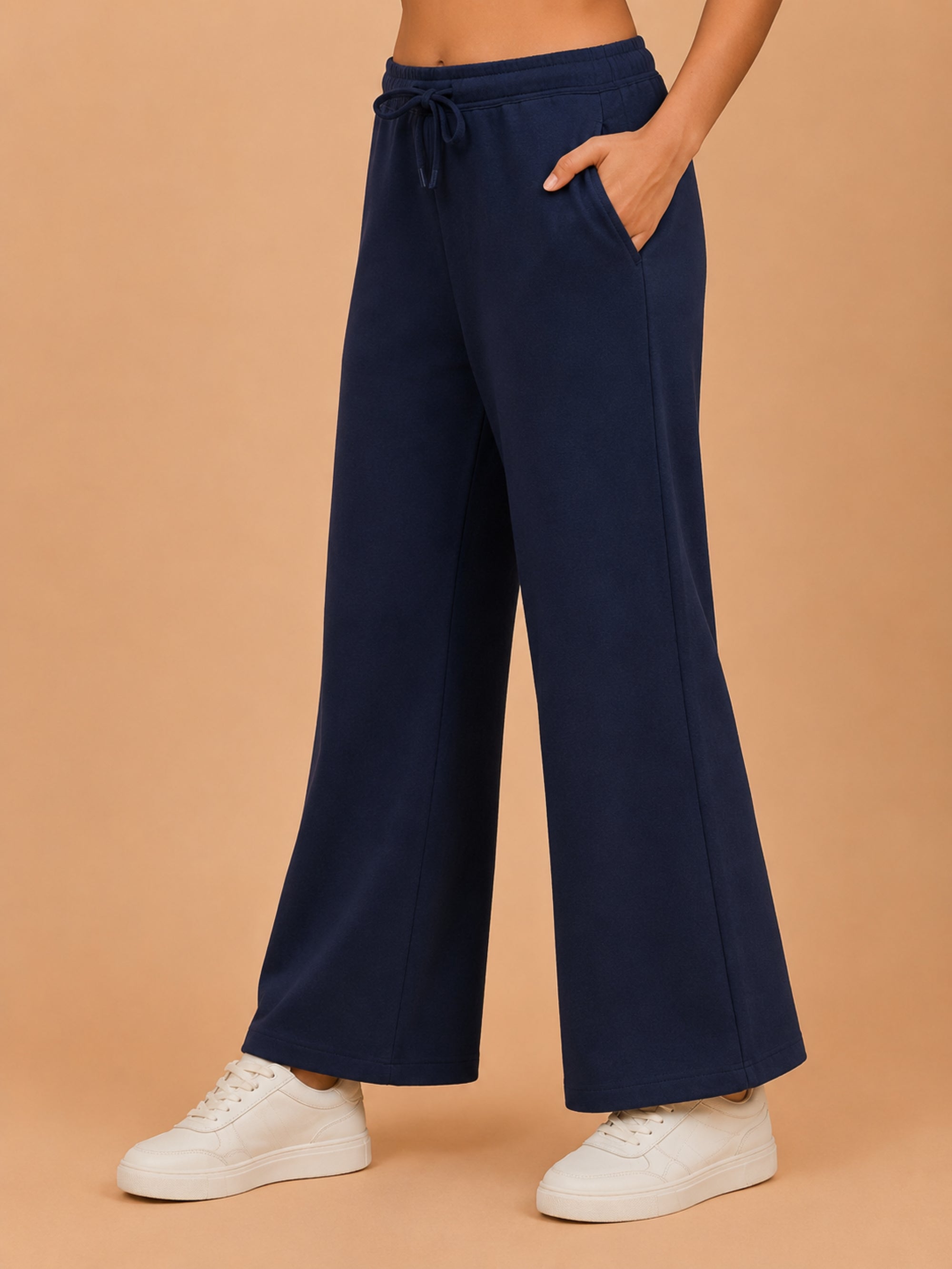 Girls Bootcut Trackpants - Navy