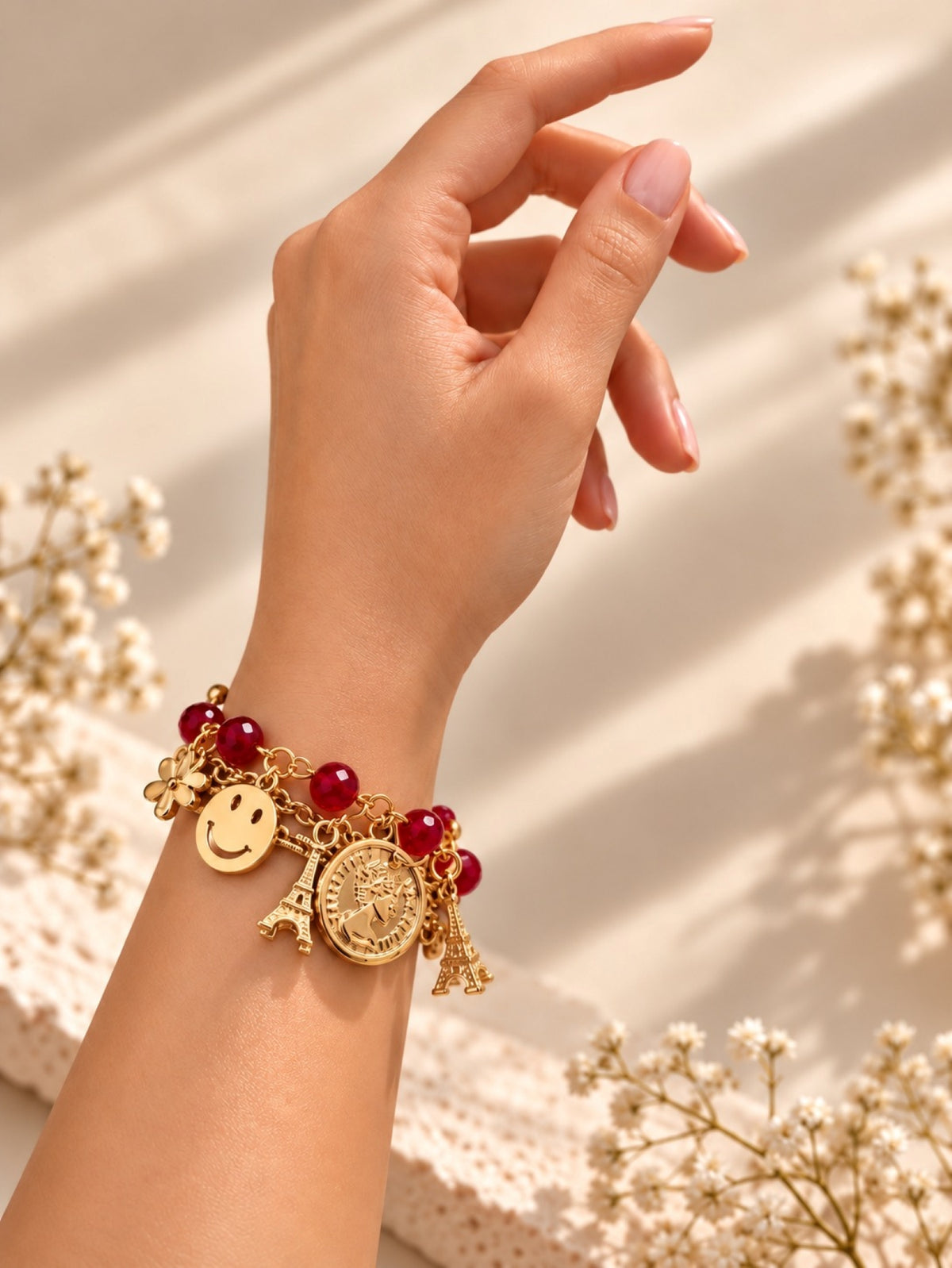 Girls Multi Layered Bracelet - Red
