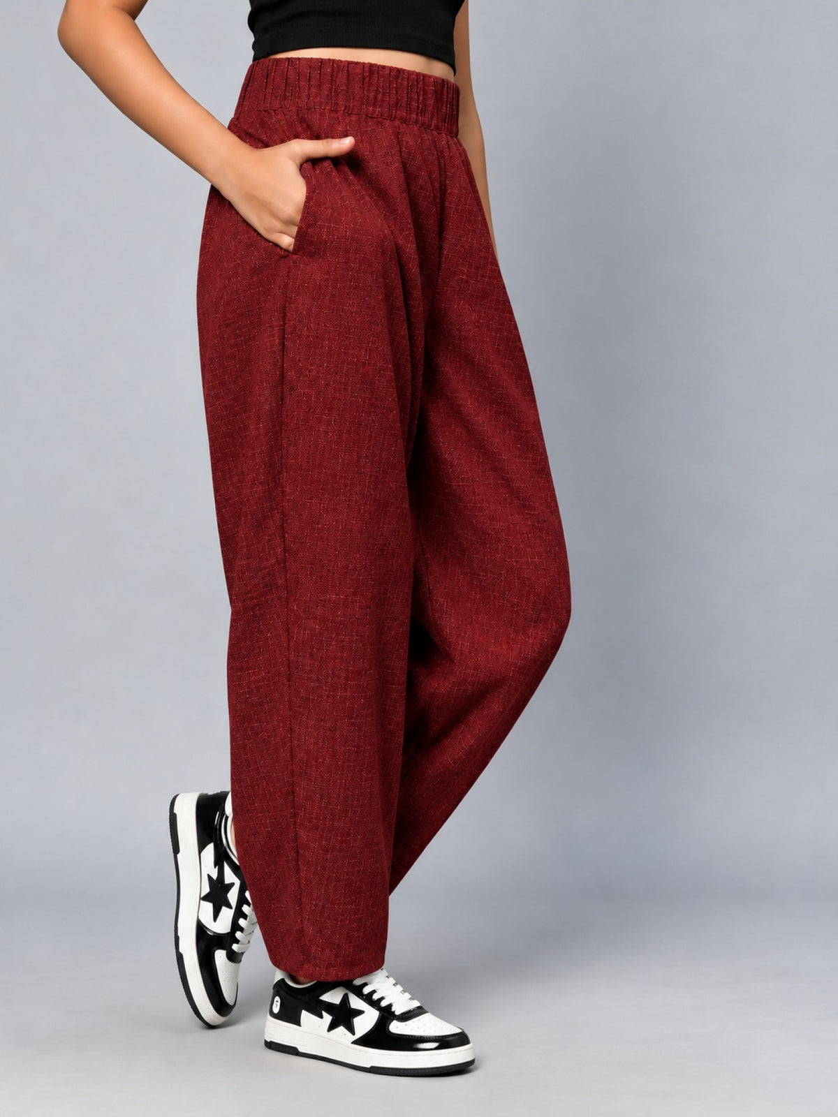 Woven Trouser- Maroon