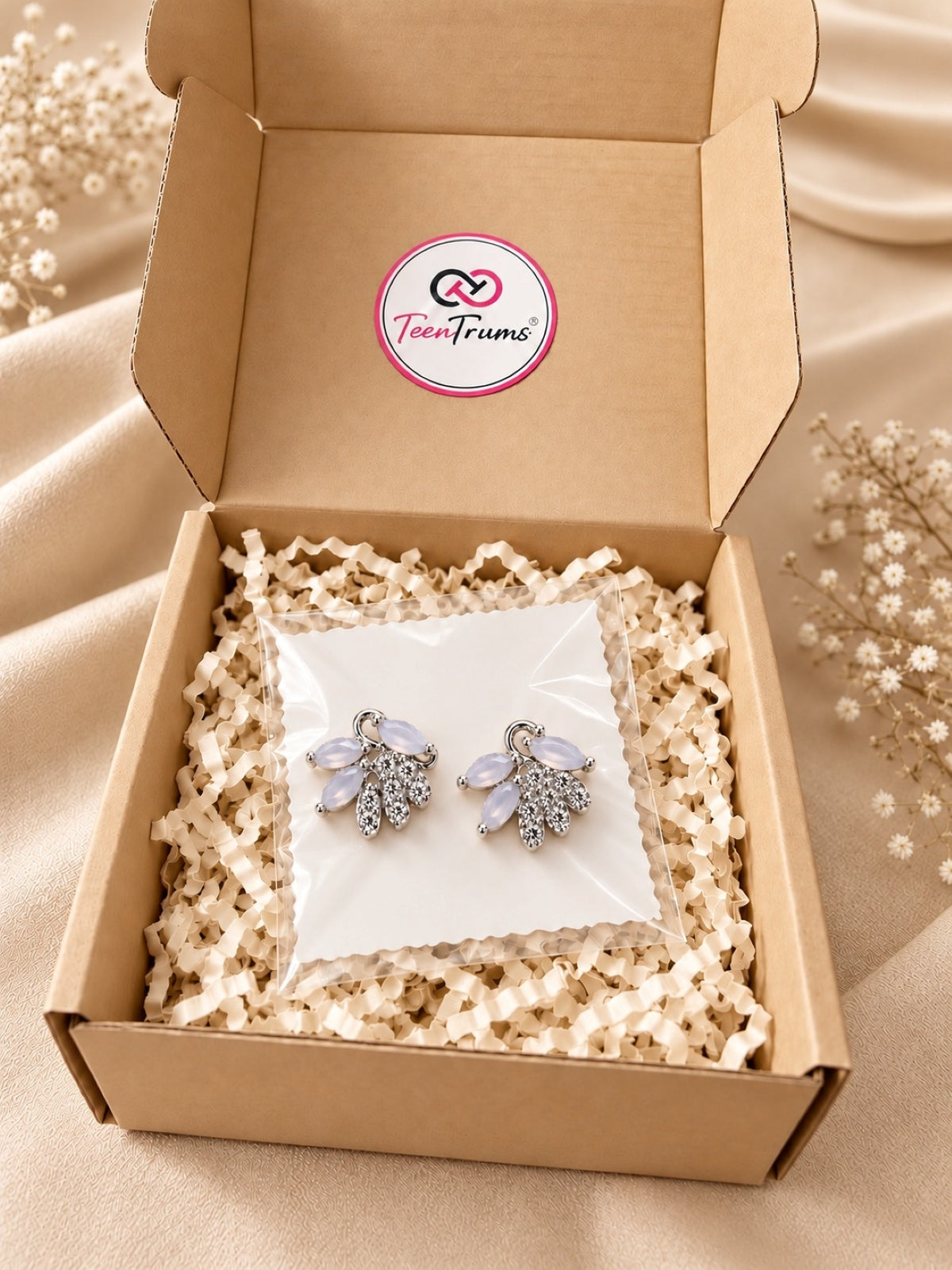 Crystal Cascade Earrings- Lavender