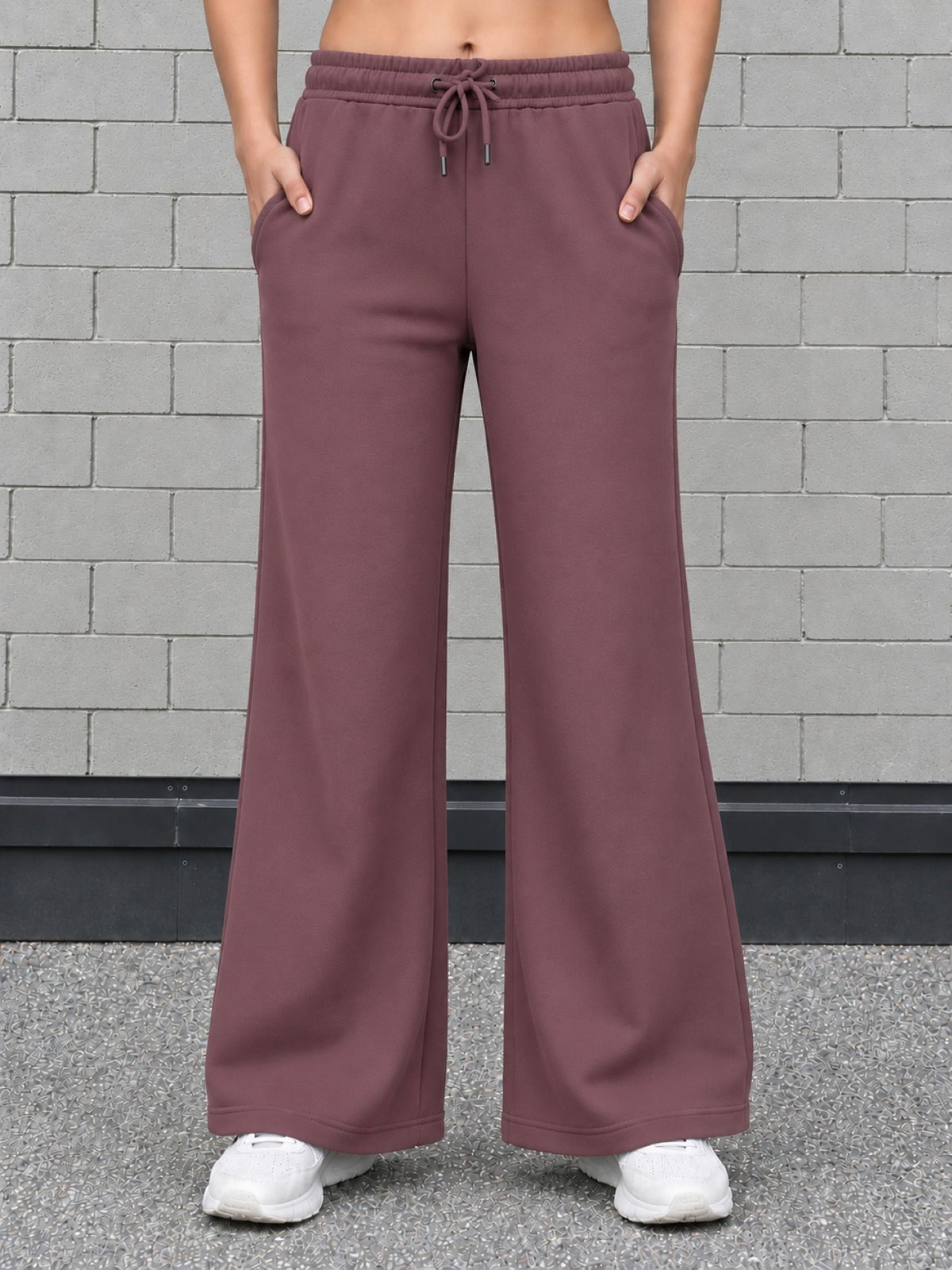 Girls Bootcut Trackpants - Mauve
