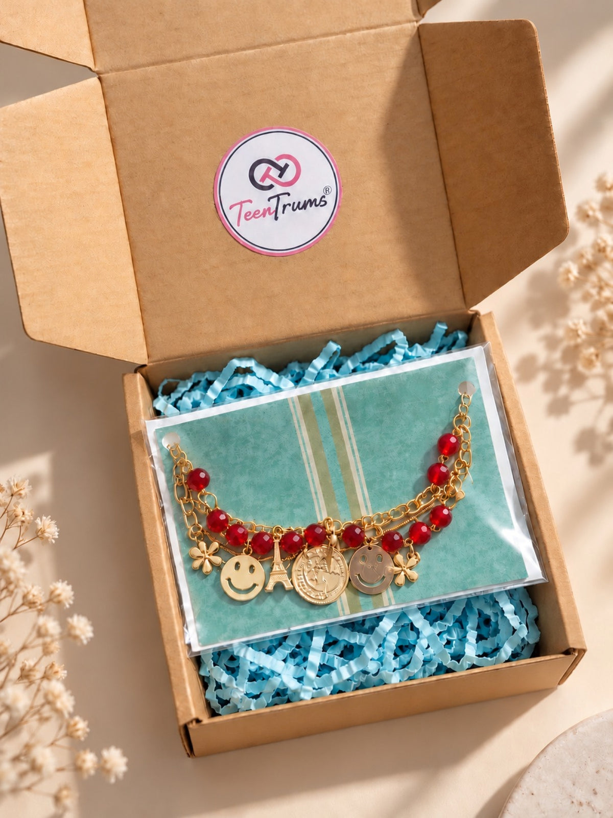Girls Multi Layered Bracelet - Red