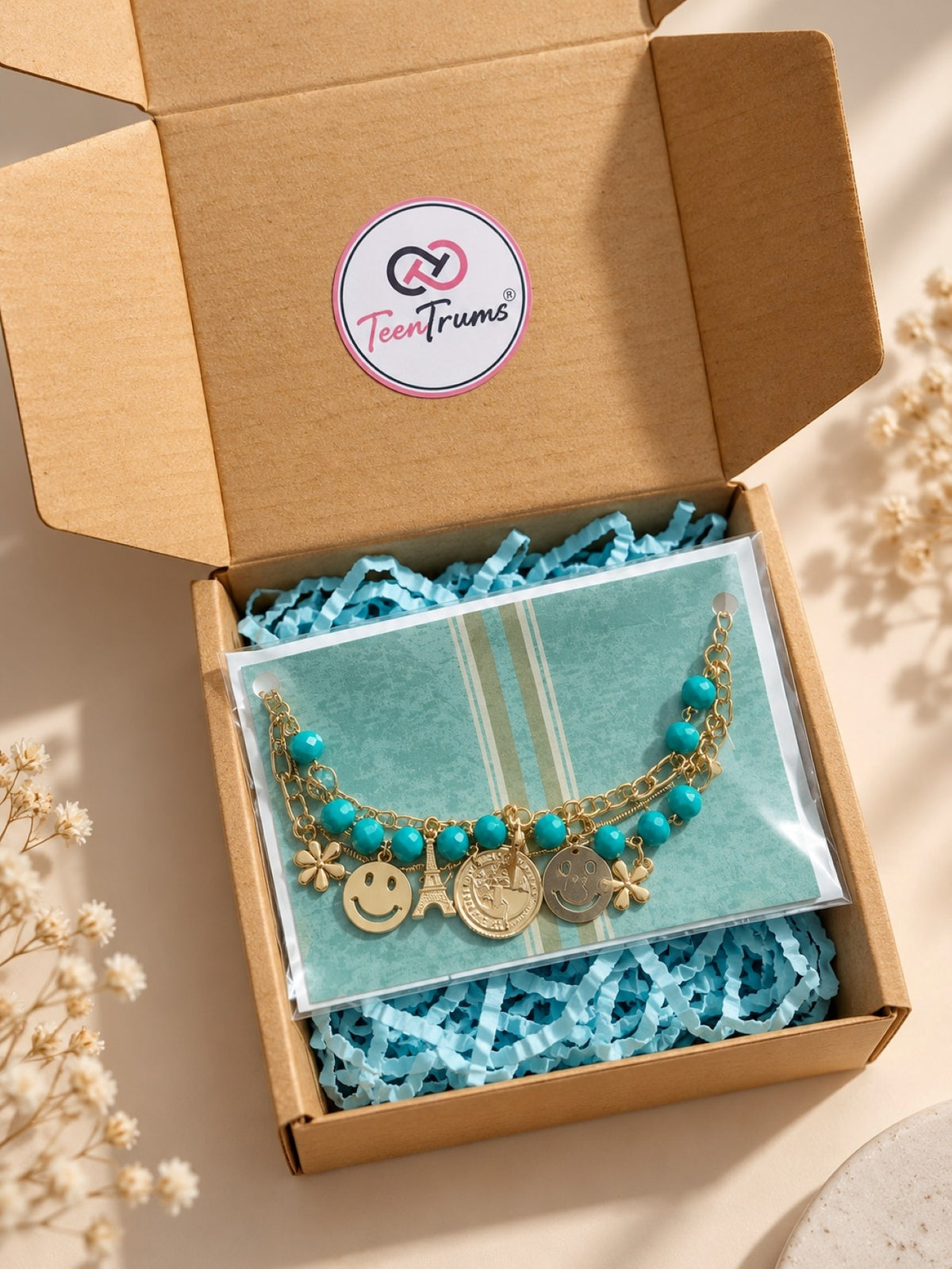 Girls Multi Layered Bracelet - Teal