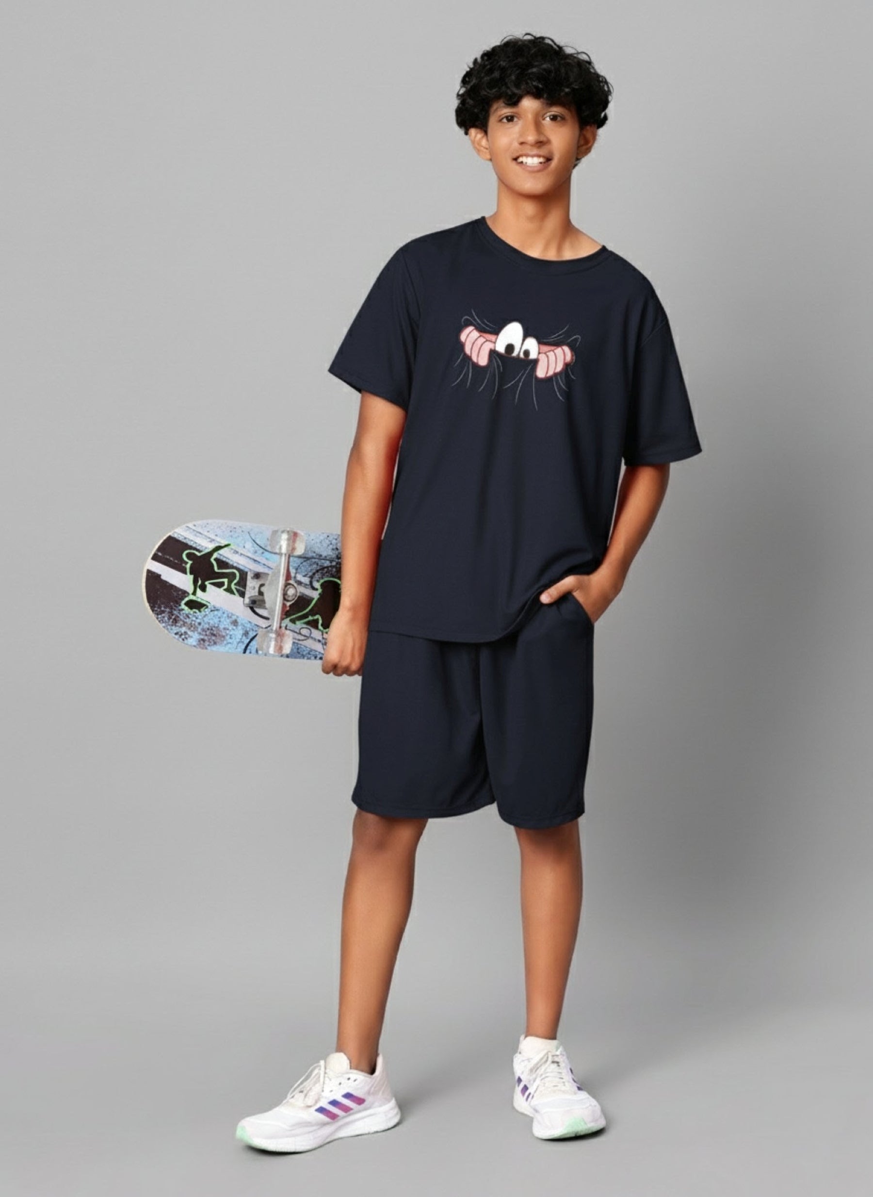 Graphic Co-Ord Set - Navy Blue