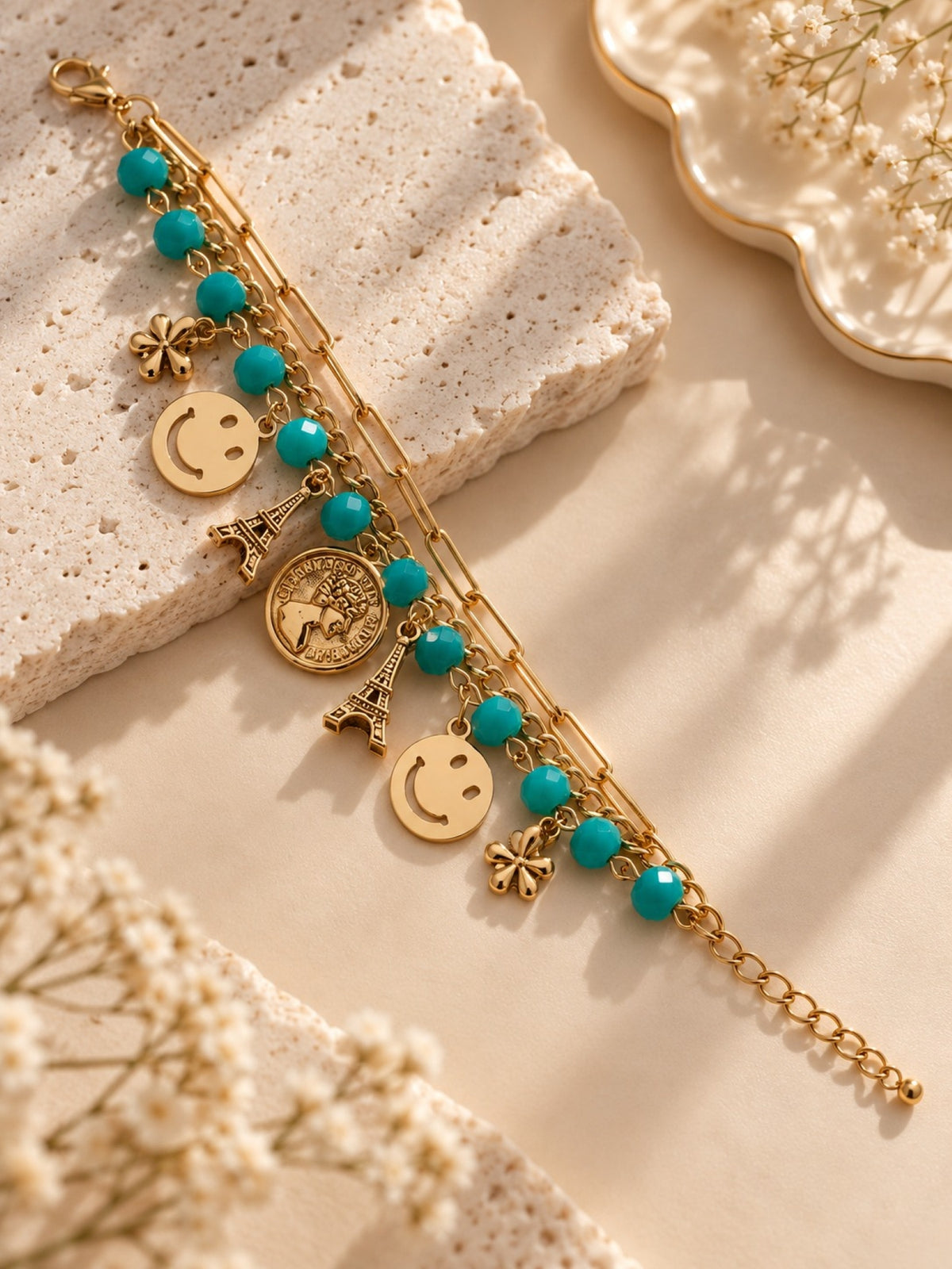Girls Multi Layered Bracelet - Teal