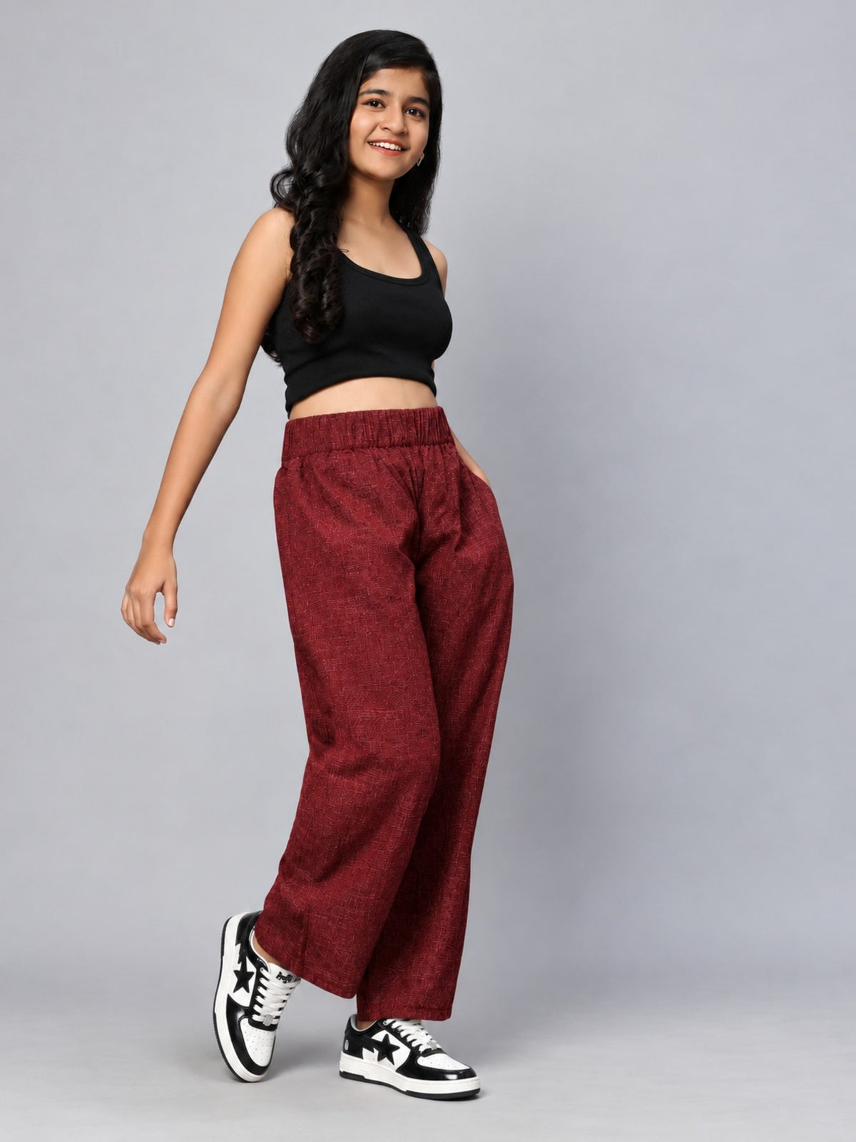 Woven Trouser- Maroon