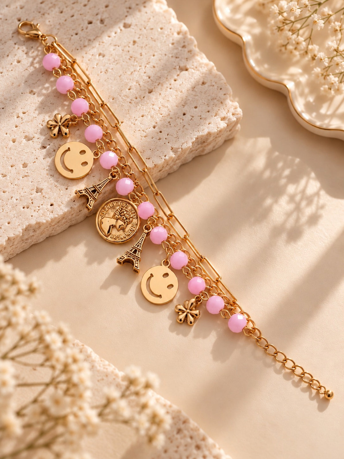 Girls Multi Layered Bracelet - Pink