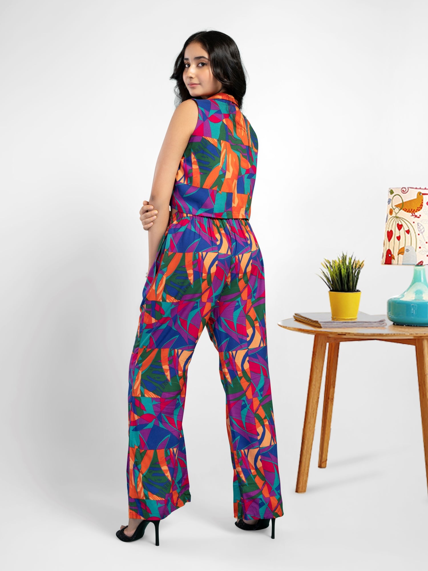 Pop-up color Print Co-ord Set-Multi