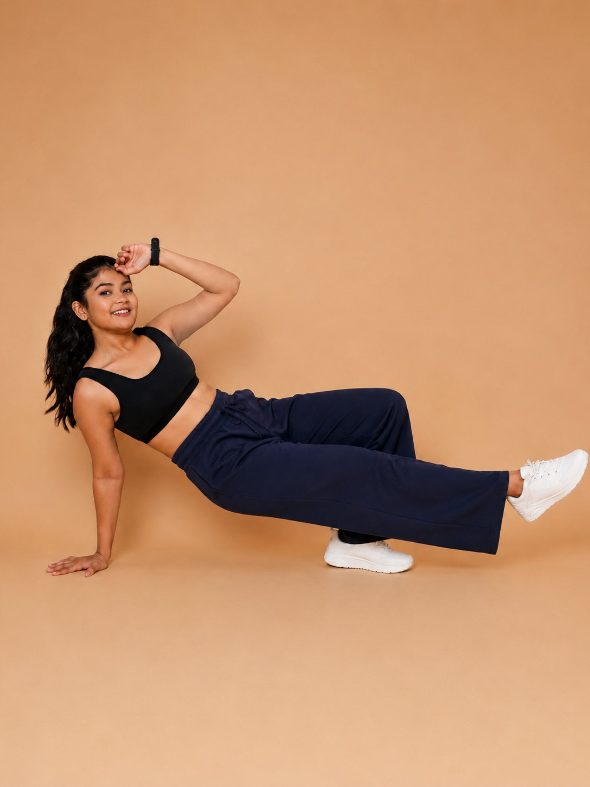 Girls Bootcut Trackpants - Navy