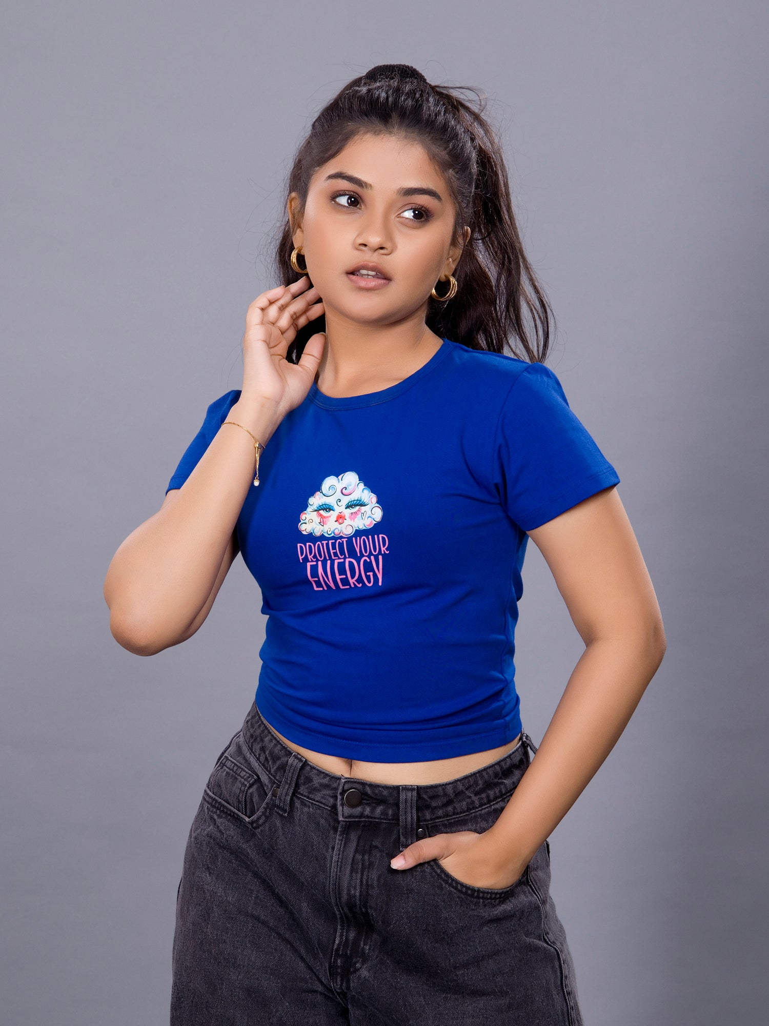 Girls Protect Your Energy Tee - Blue