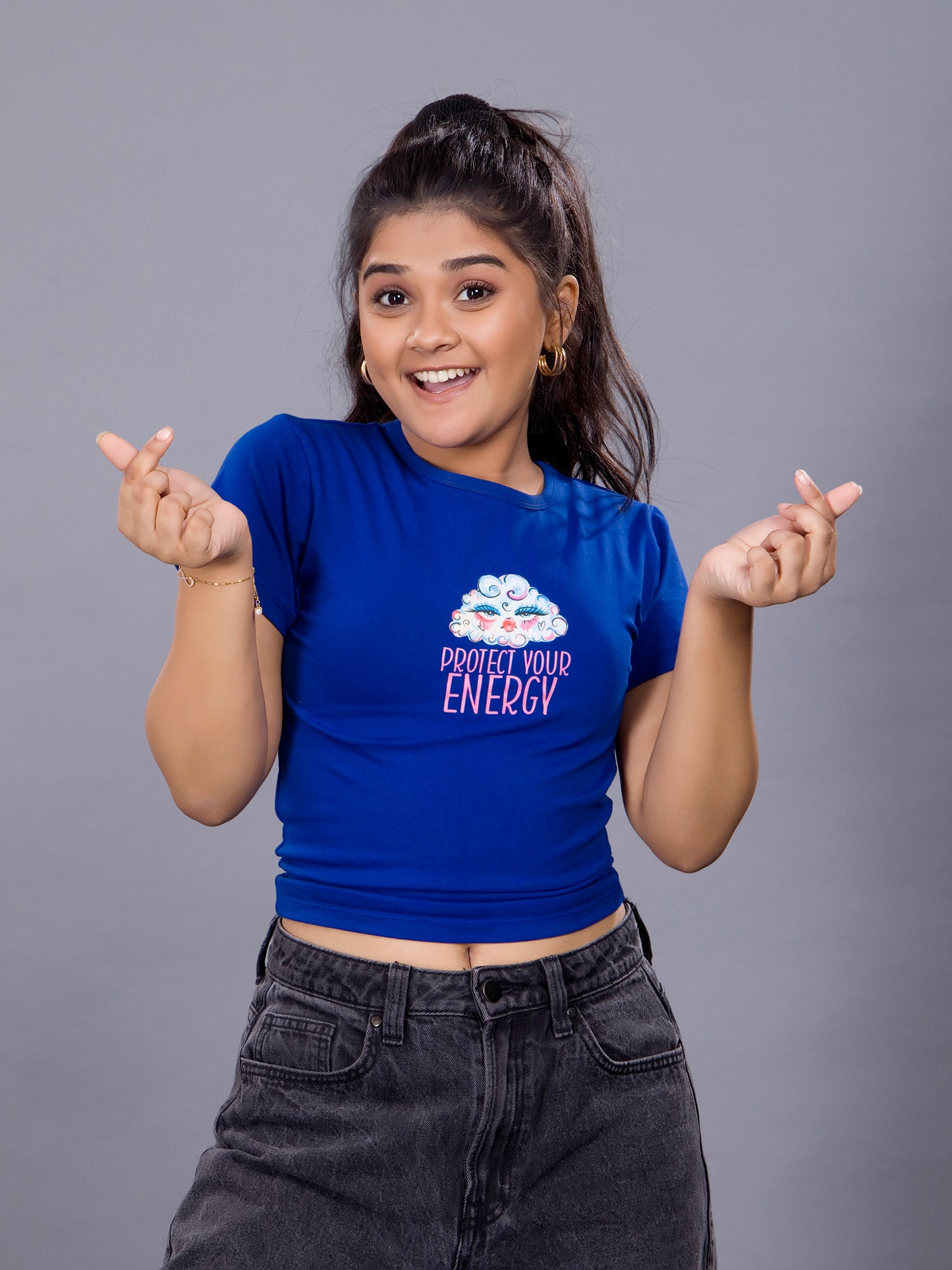 Girls Protect Your Energy Tee - Blue