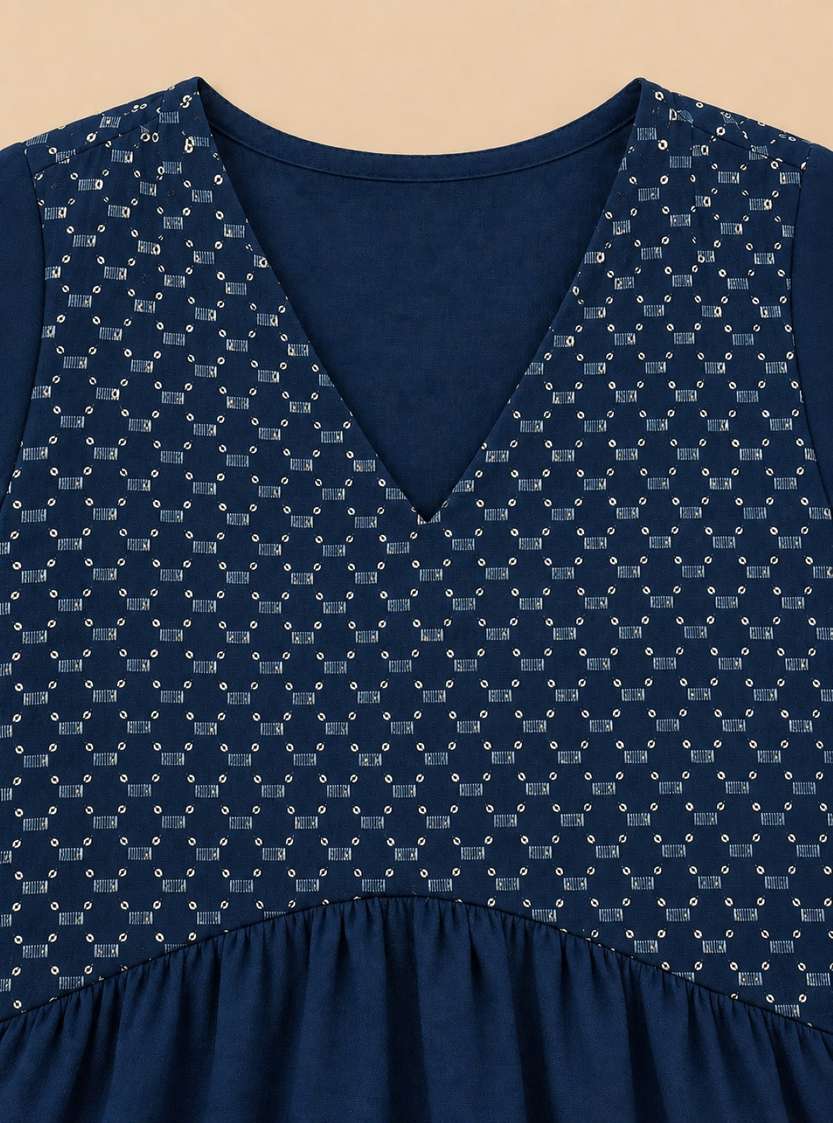 Girls Festive Short Kurti - Navy Blue