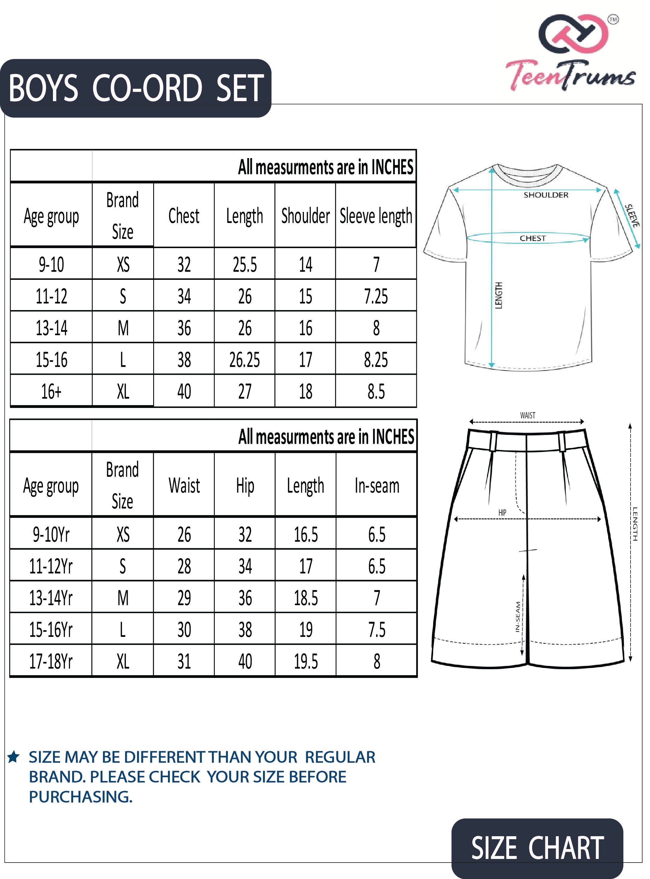 TeenTrums Boys Graphic Tshirt and Shorts Co-Ord Set (set of 2)-Teal