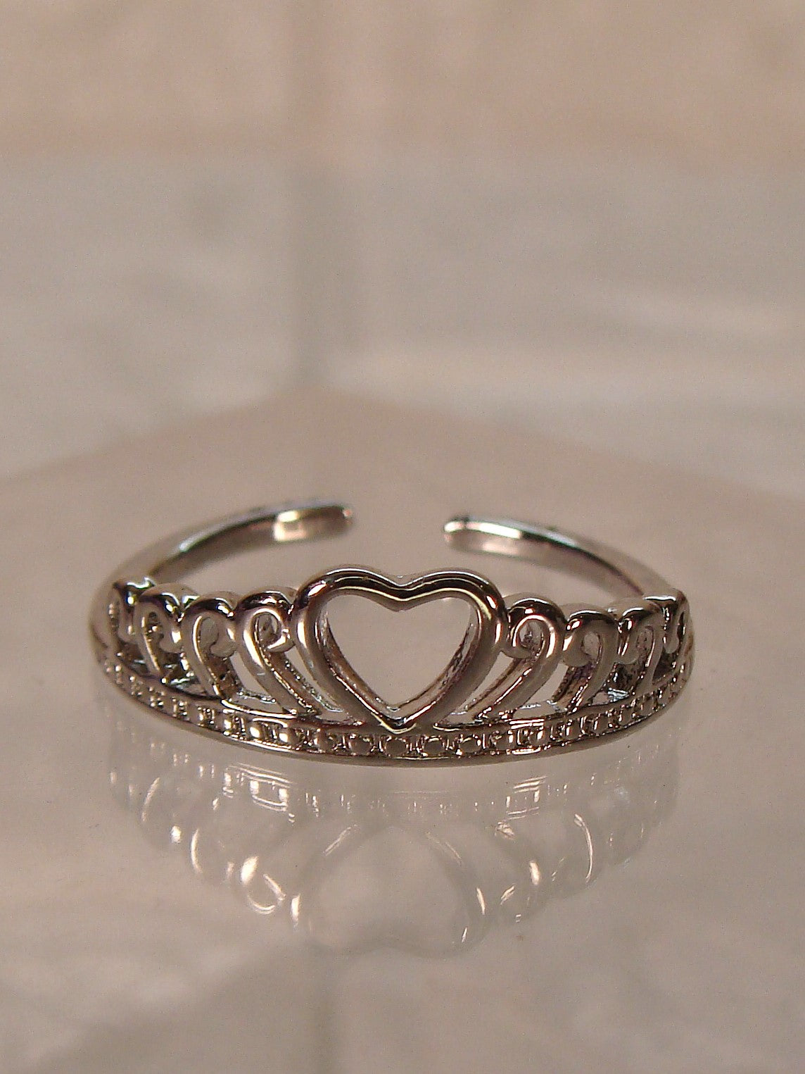 Girls Adjustable Crown Ring - Silver