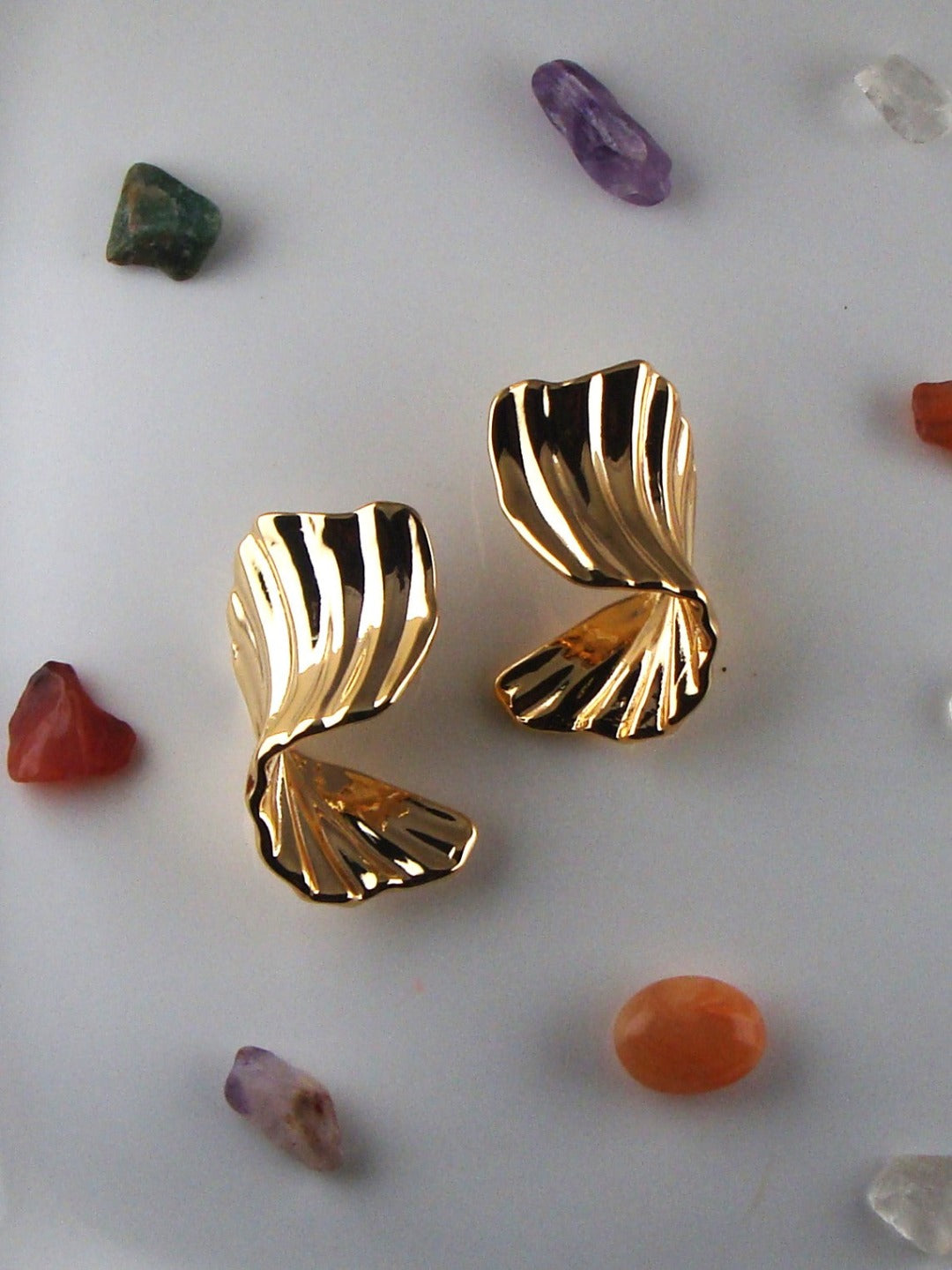 Girls Chunky Swirl Earrings - Gold