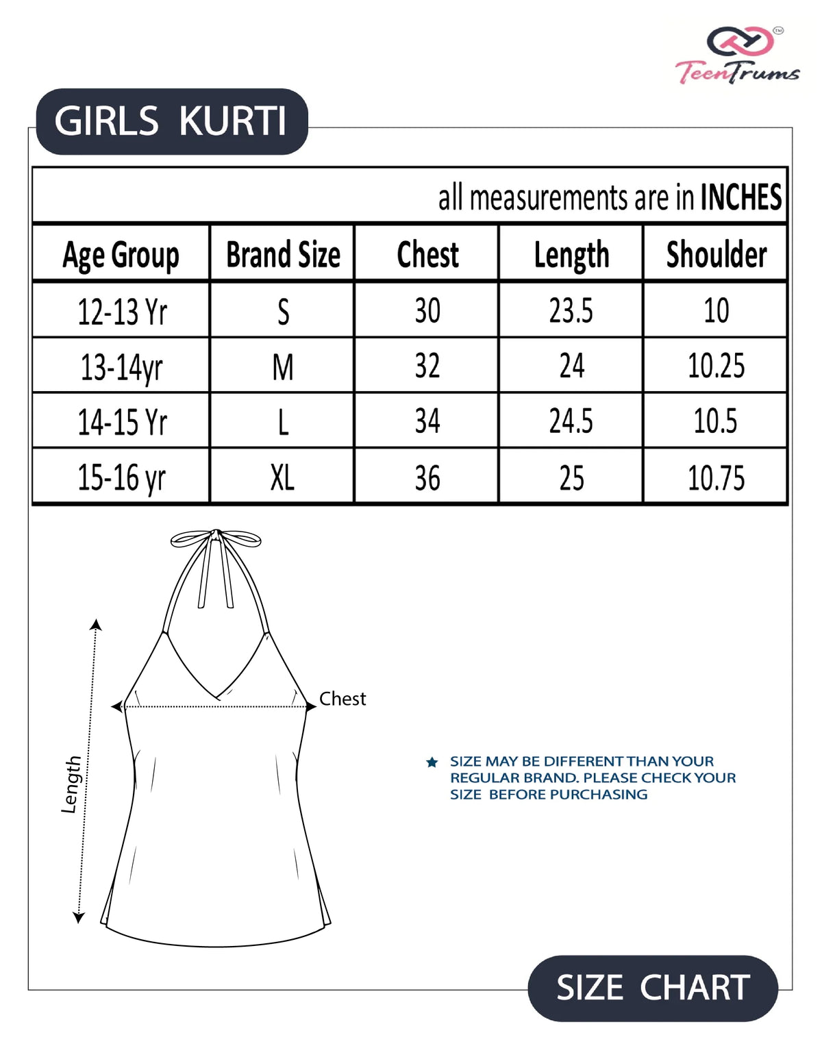 Girls Festive Halter Neck Short Kurti - Fuchsia Pink