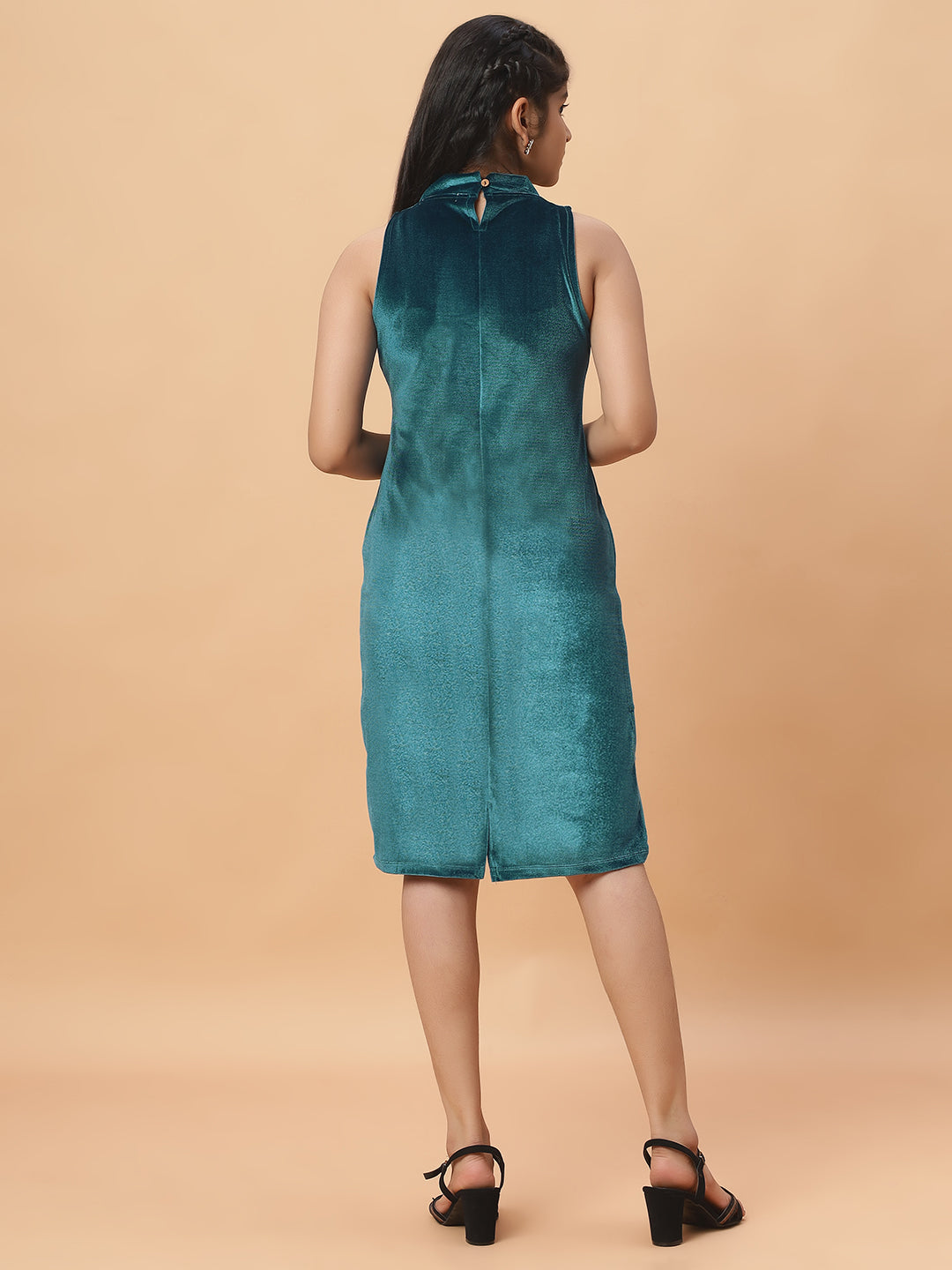 Velvet Party Dress - Teal