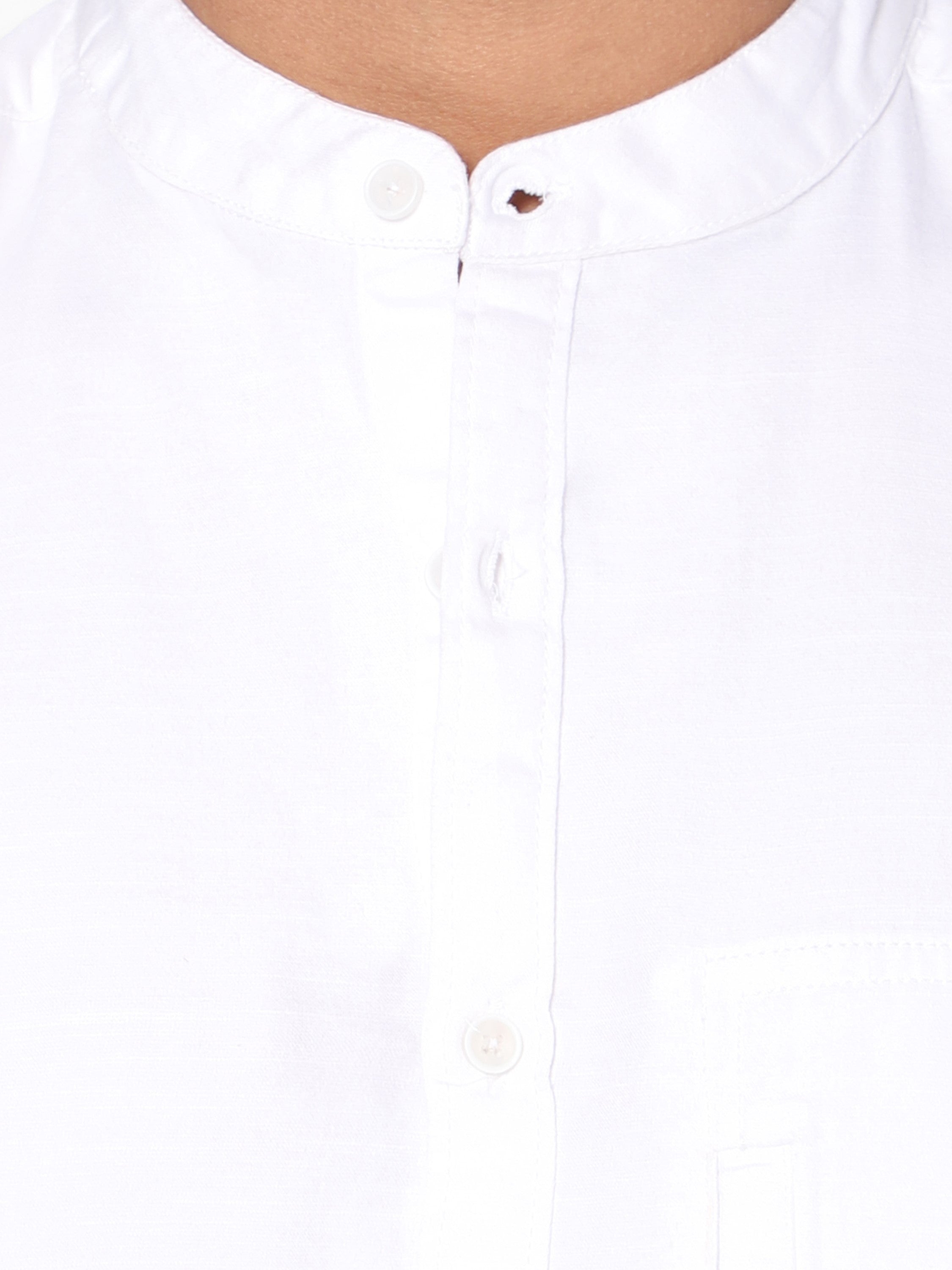 Boys Full sleeve Slub Cotton Shirt White